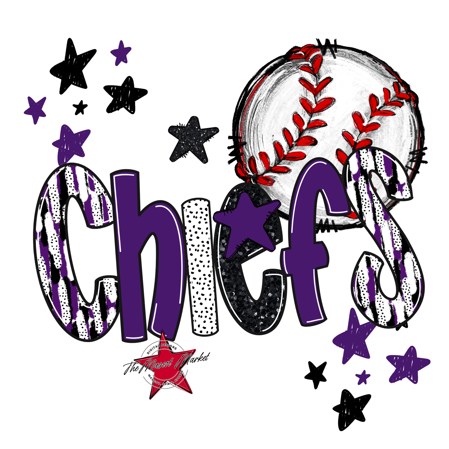 Chiefs Baseball Scrape-Purple