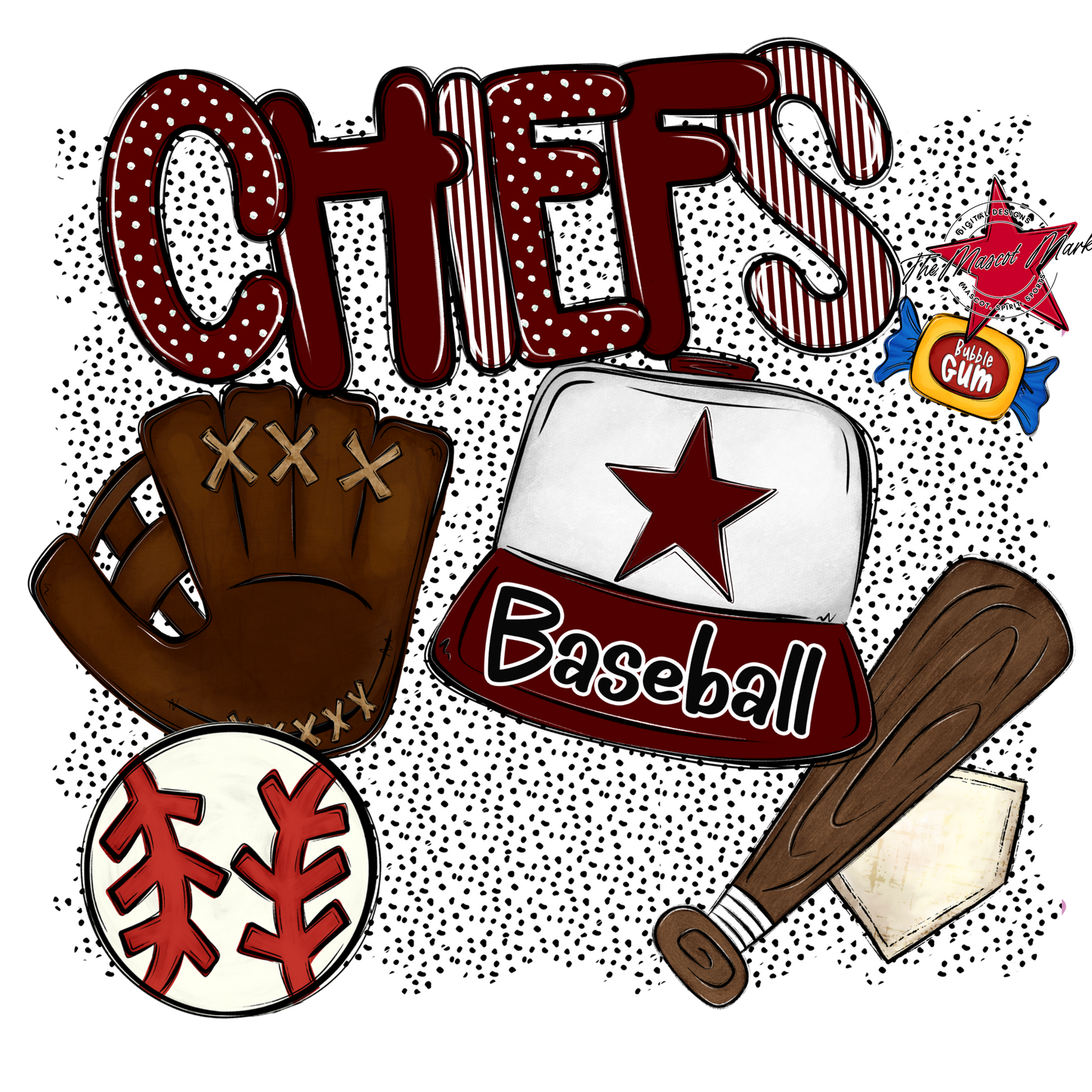 Chiefs Baseball Spirit-Maroon