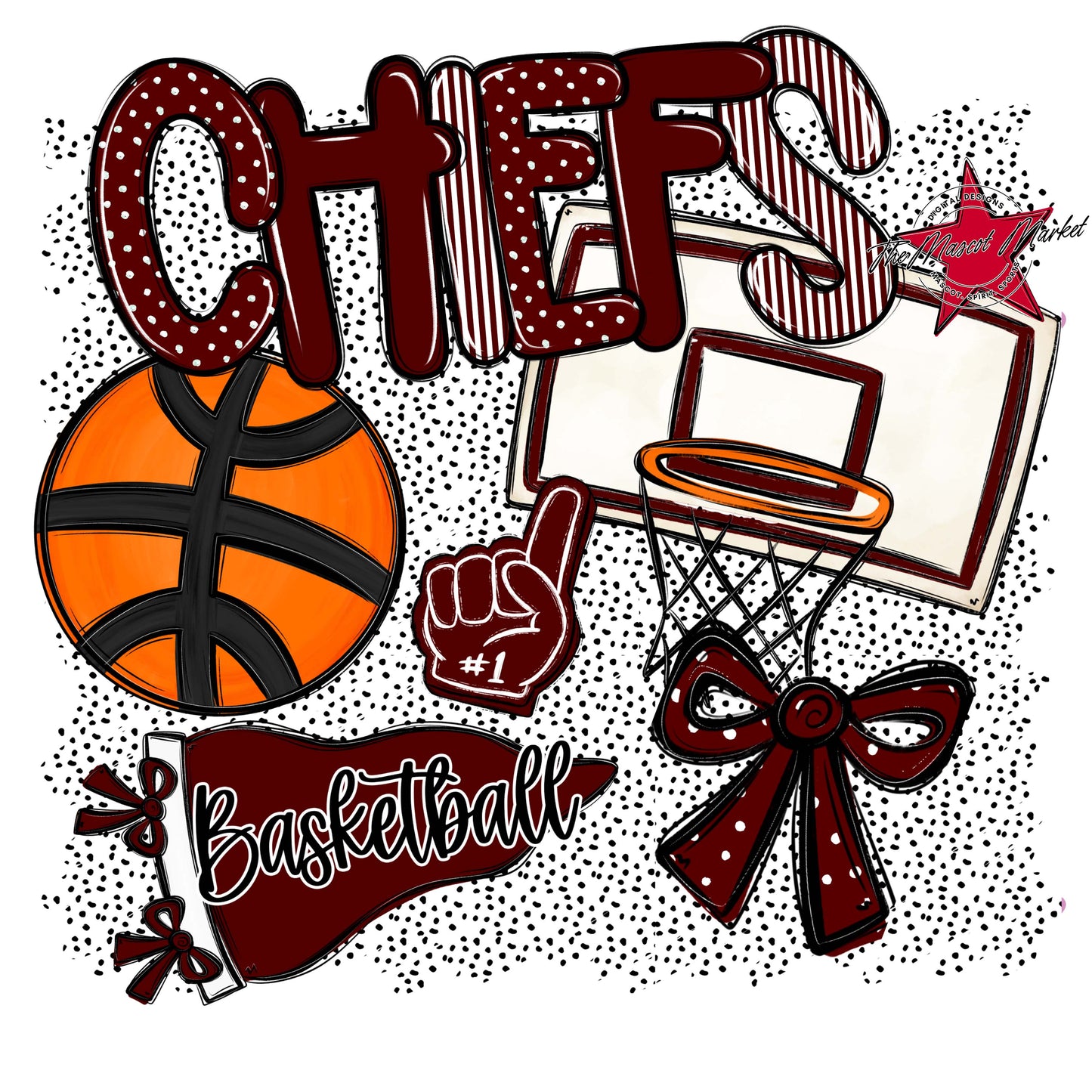 Chiefs Basketball Spirit-Maroon