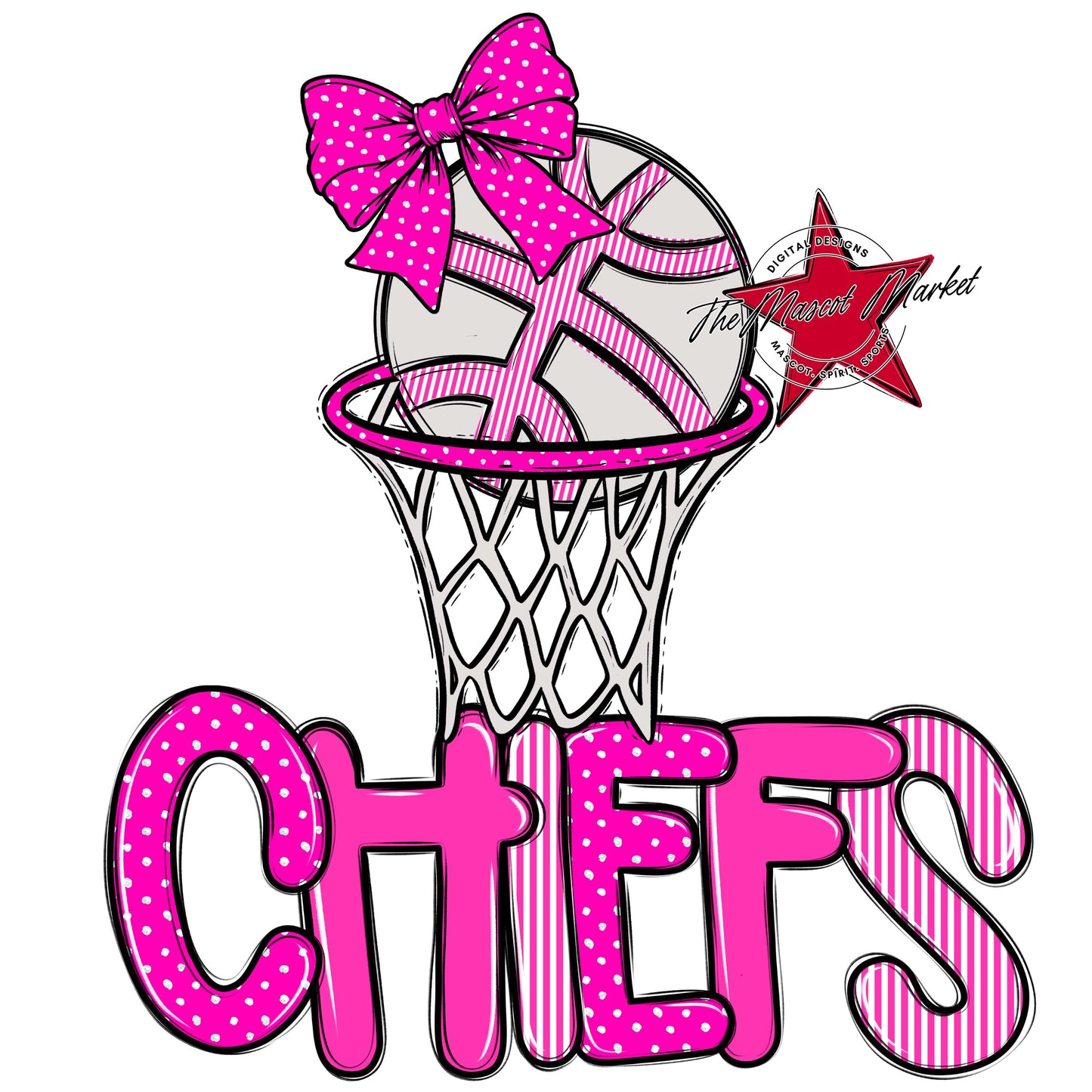 Chiefs Basketball Spirit Design-Pink