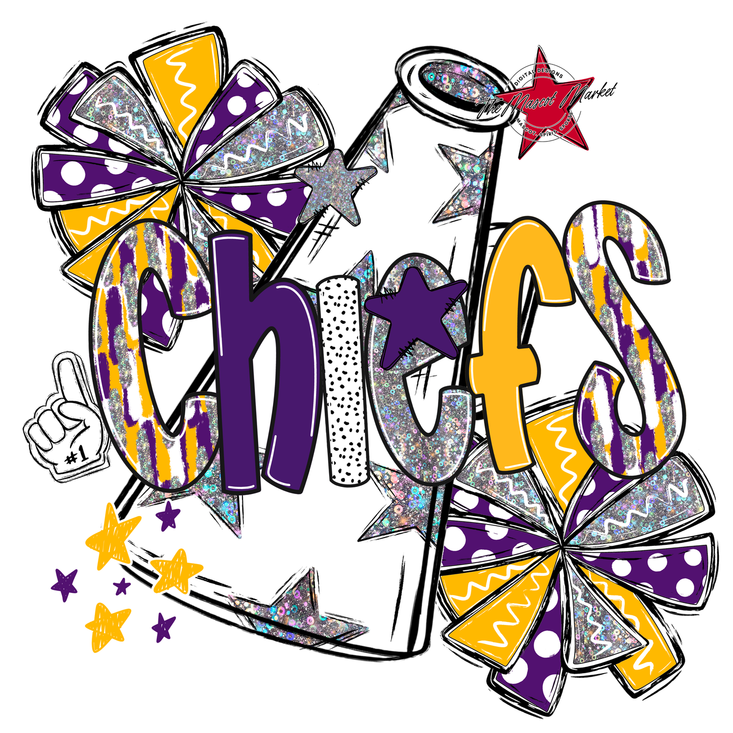 Chiefs Cheer Megaphone Scrape-Purple-Yellow