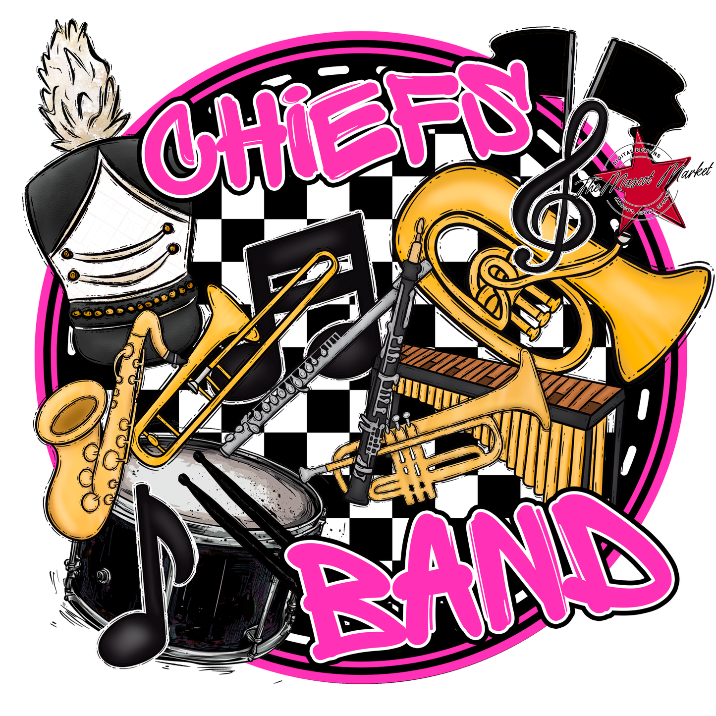 Chiefs Circle Band Design-Pink