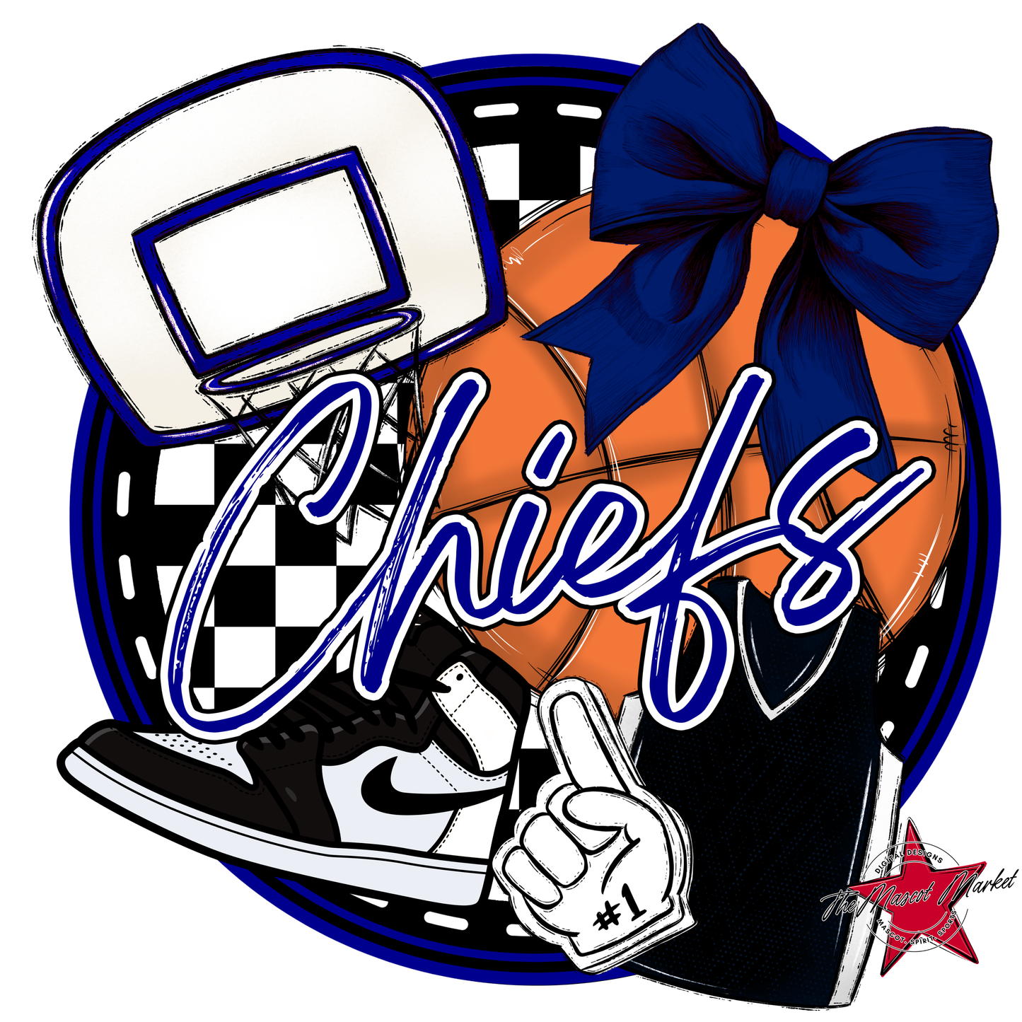 Chiefs Circle Basketball Design-Blue