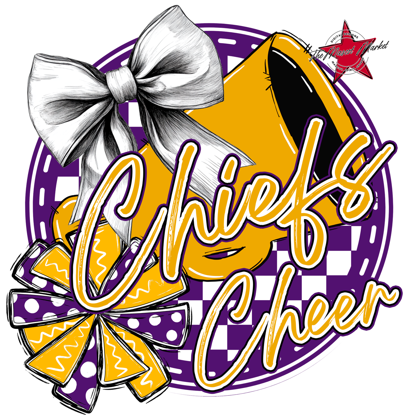 Chiefs Circle Cheer Design-Purple-Yellow