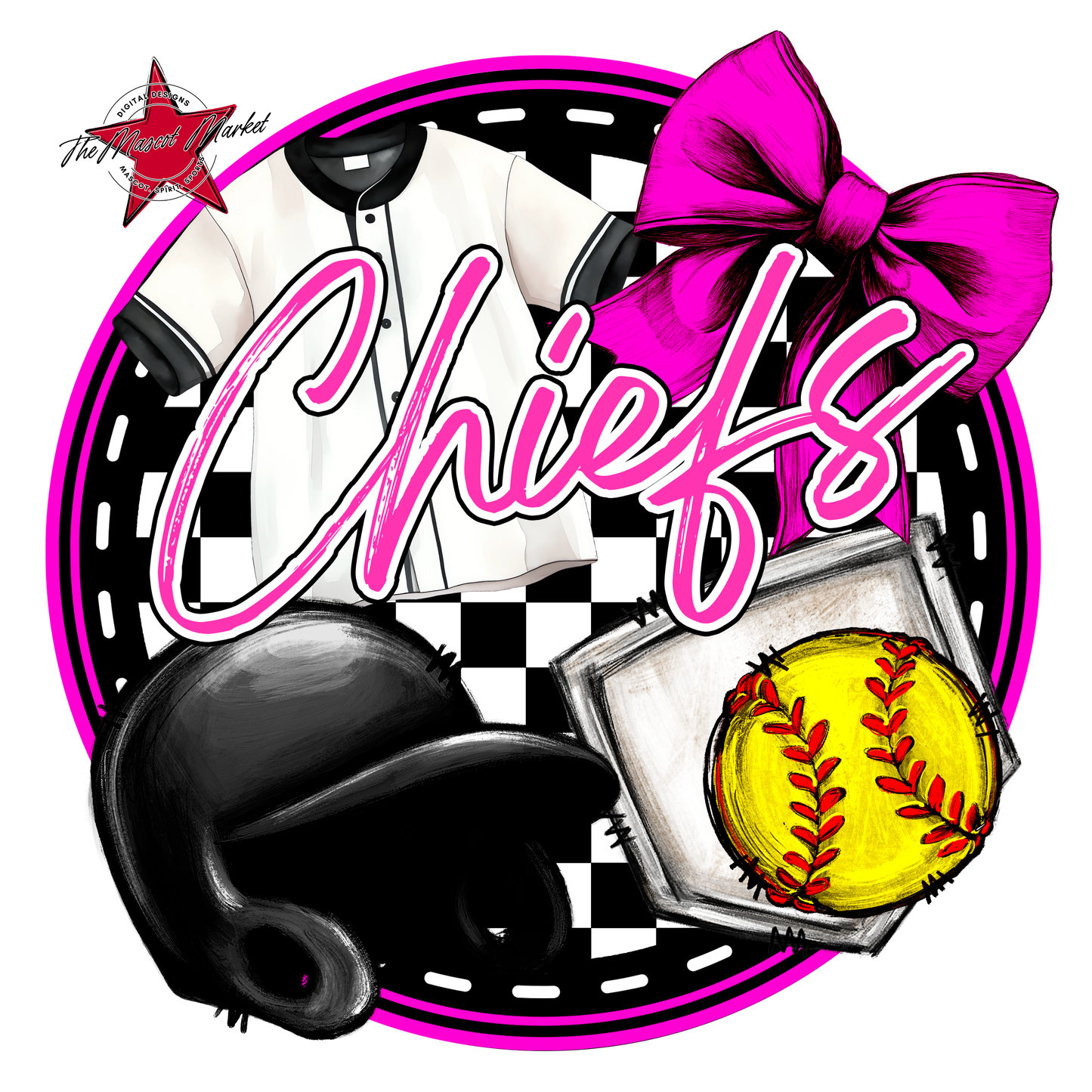 Chiefs Circle Softball Design-Pink