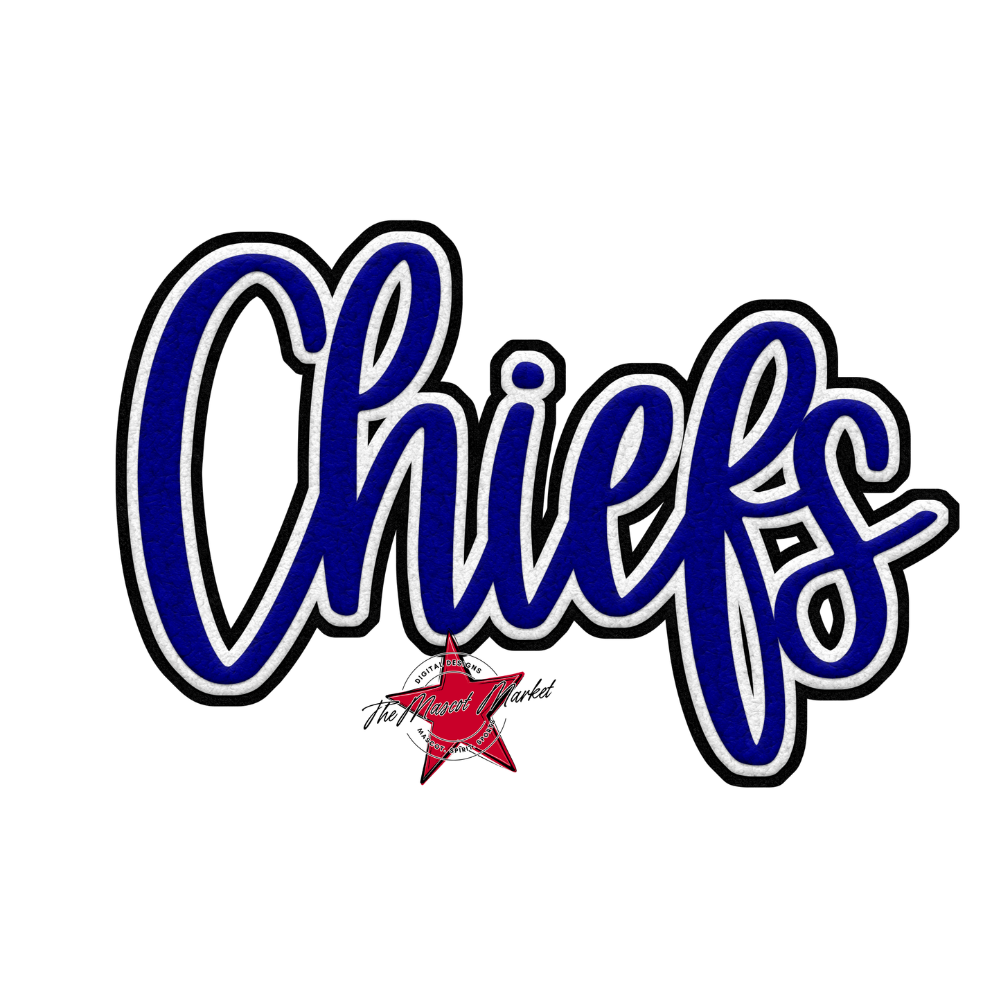 Chiefs Faux Chenille Patch-Blue