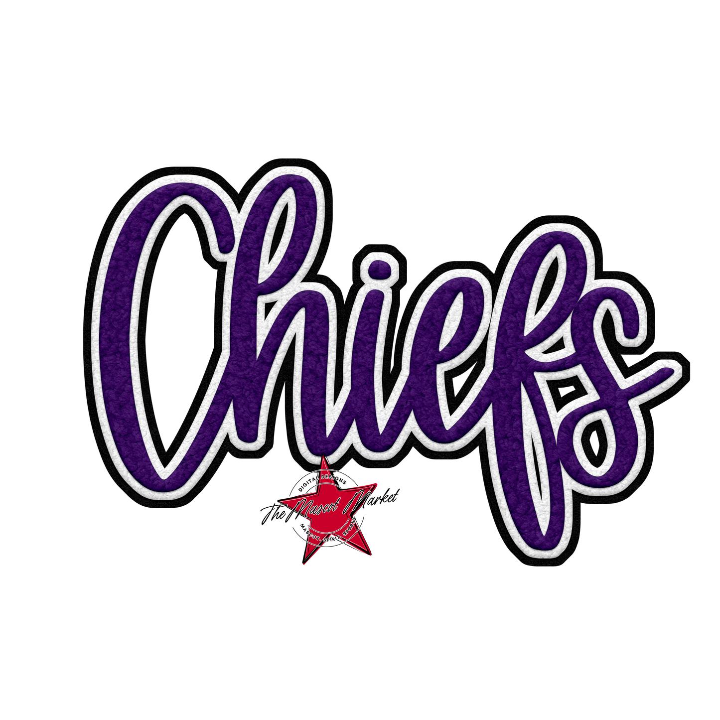 Chiefs Faux Chenille Patch-Purple