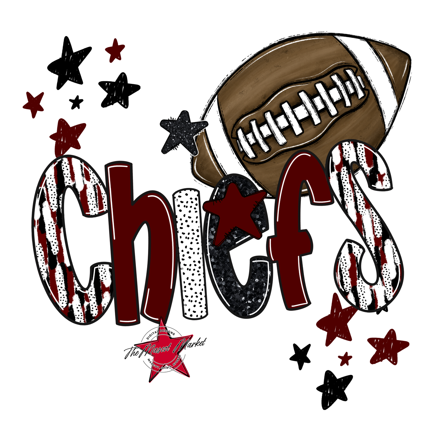 Chiefs Football Scrape-Maroon