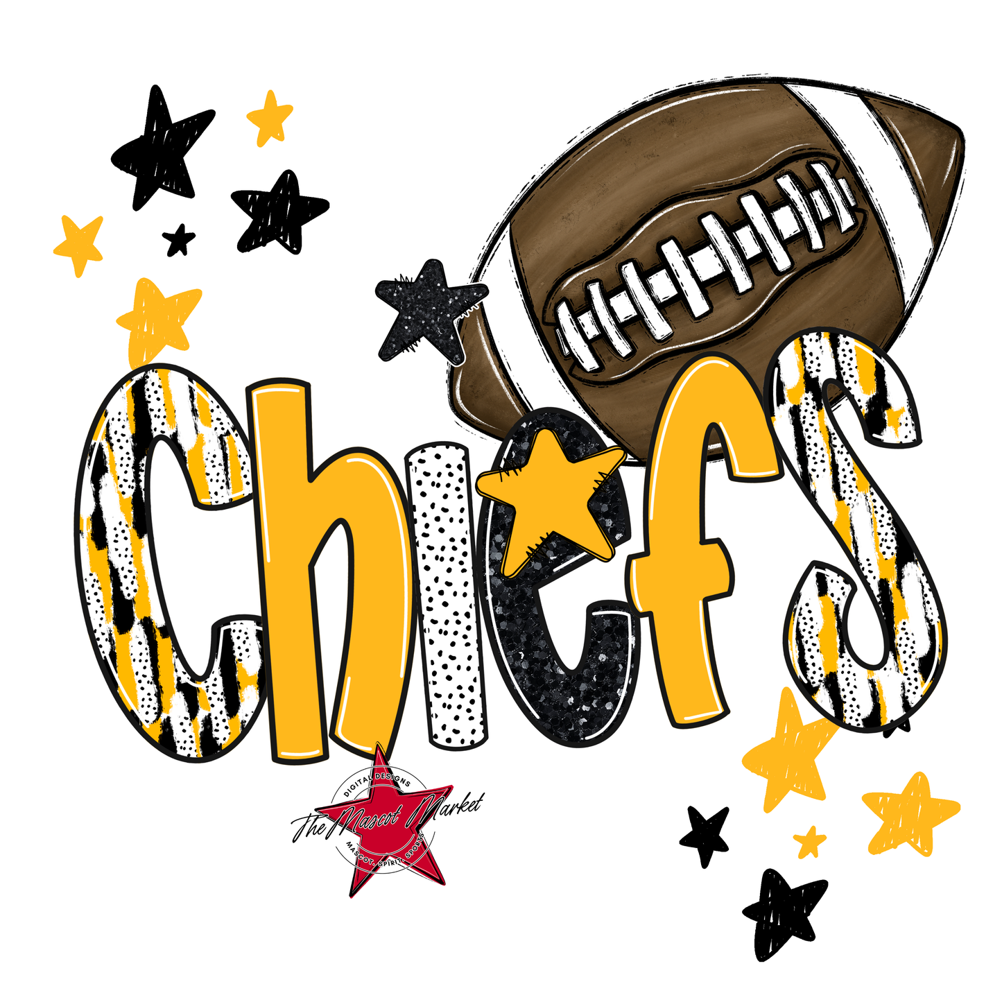Chiefs Football Scrape-Yellow