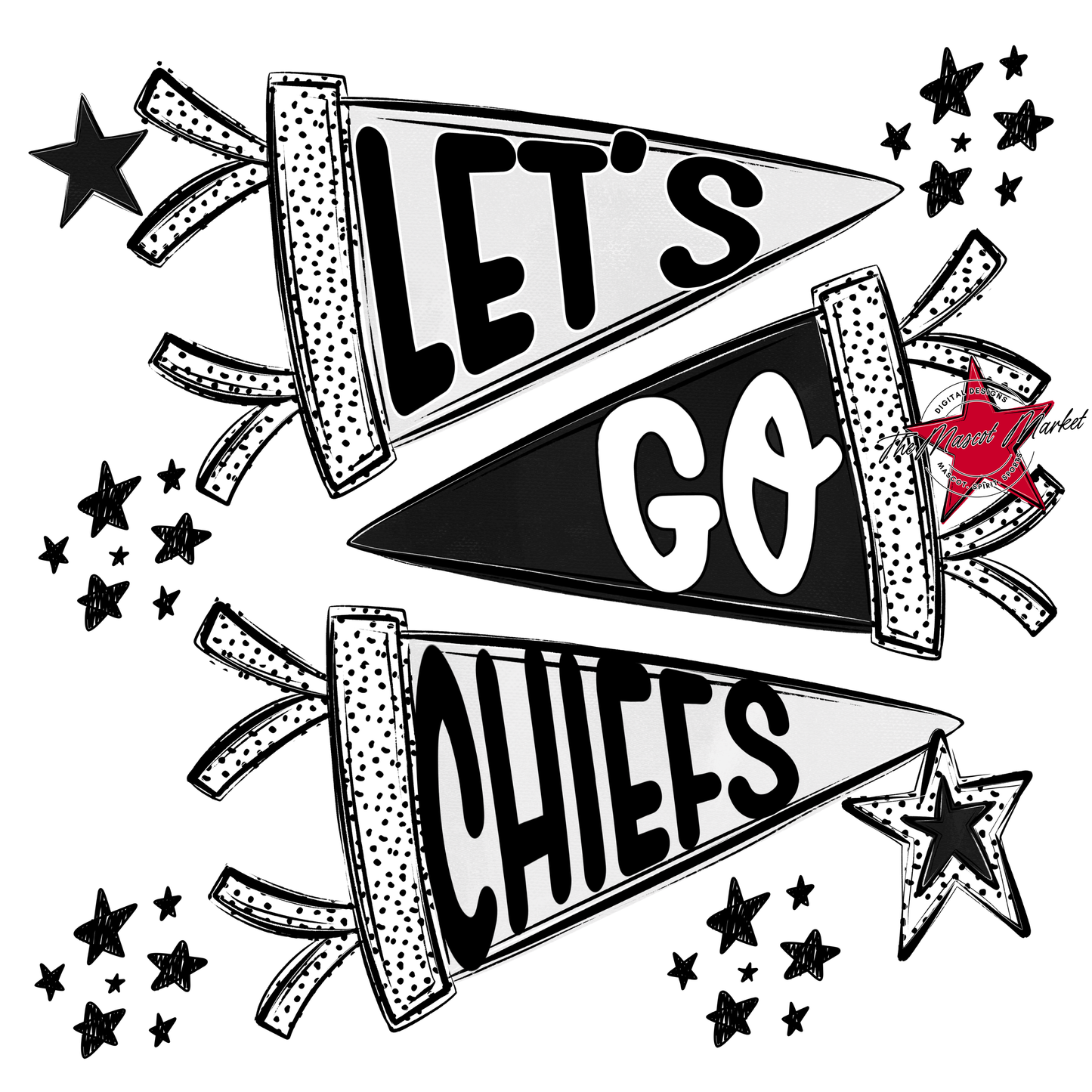 Chiefs Let's Go Flag Design-Black