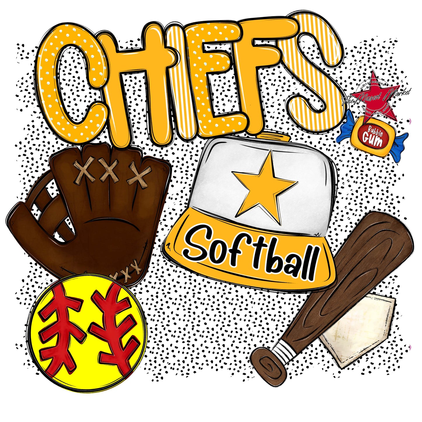 Chiefs Softball Spirit-Yellow