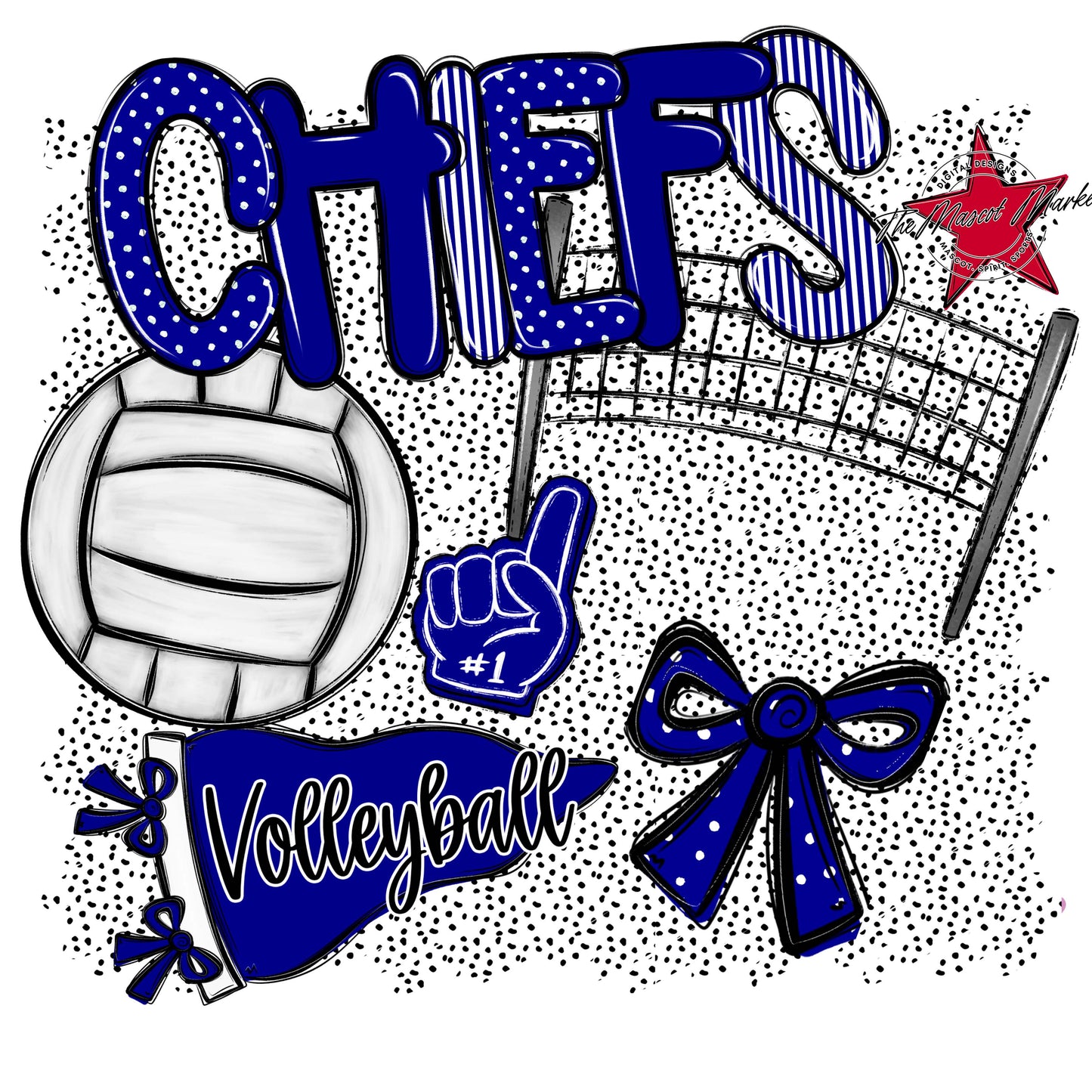 Chiefs Volleyball Spirit-Blue