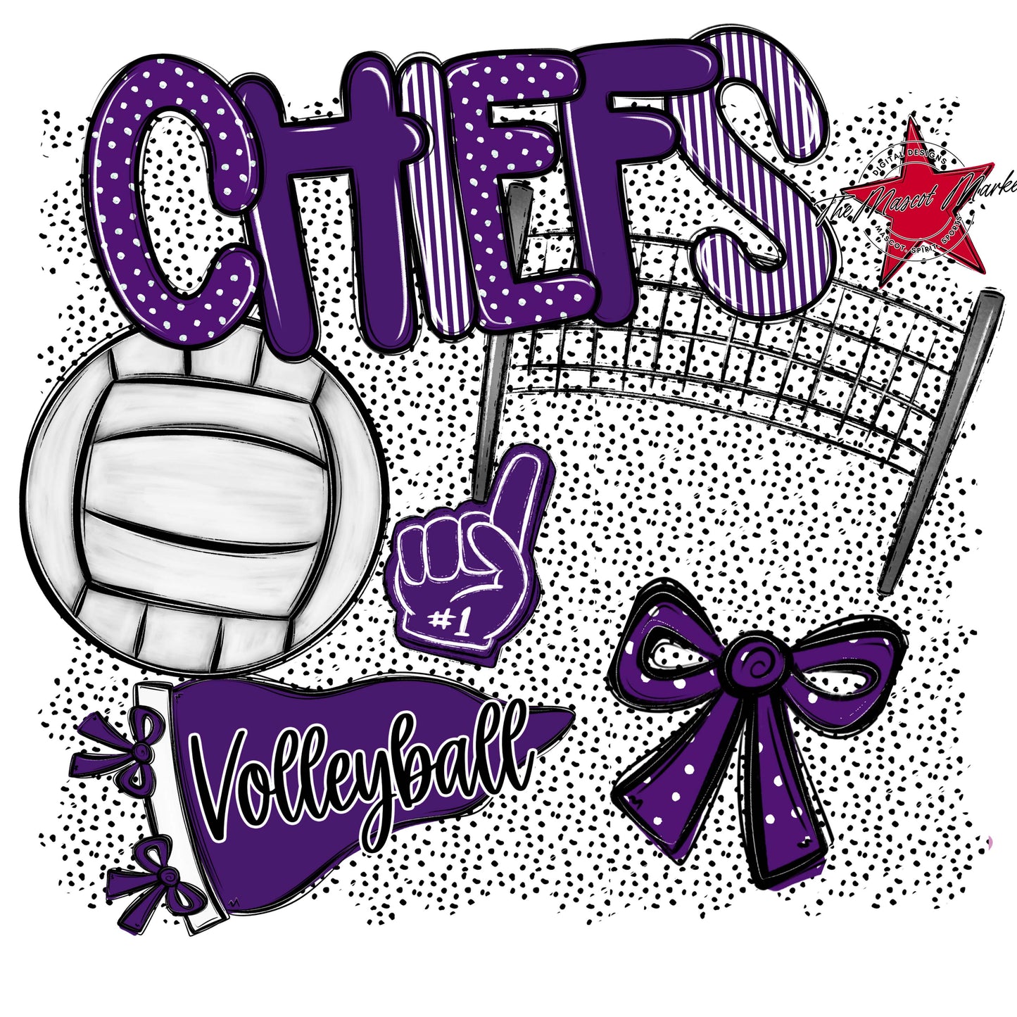 Chiefs Volleyball Spirit-Purple