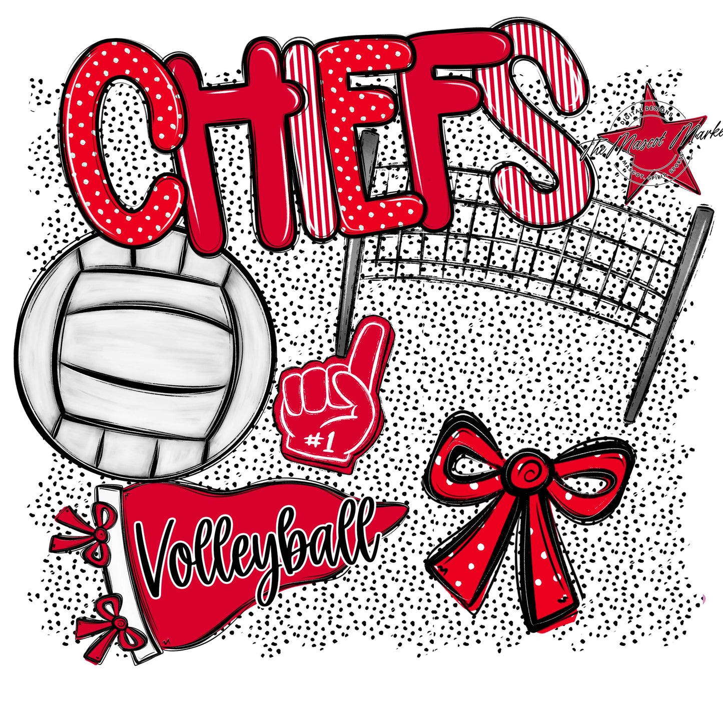 Chiefs Volleyball Spirit-Red