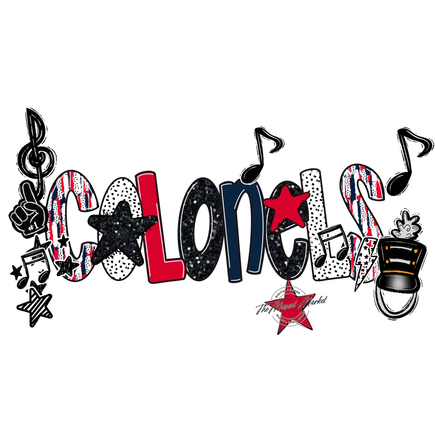 Colonels Band Scrape-Navy & Red