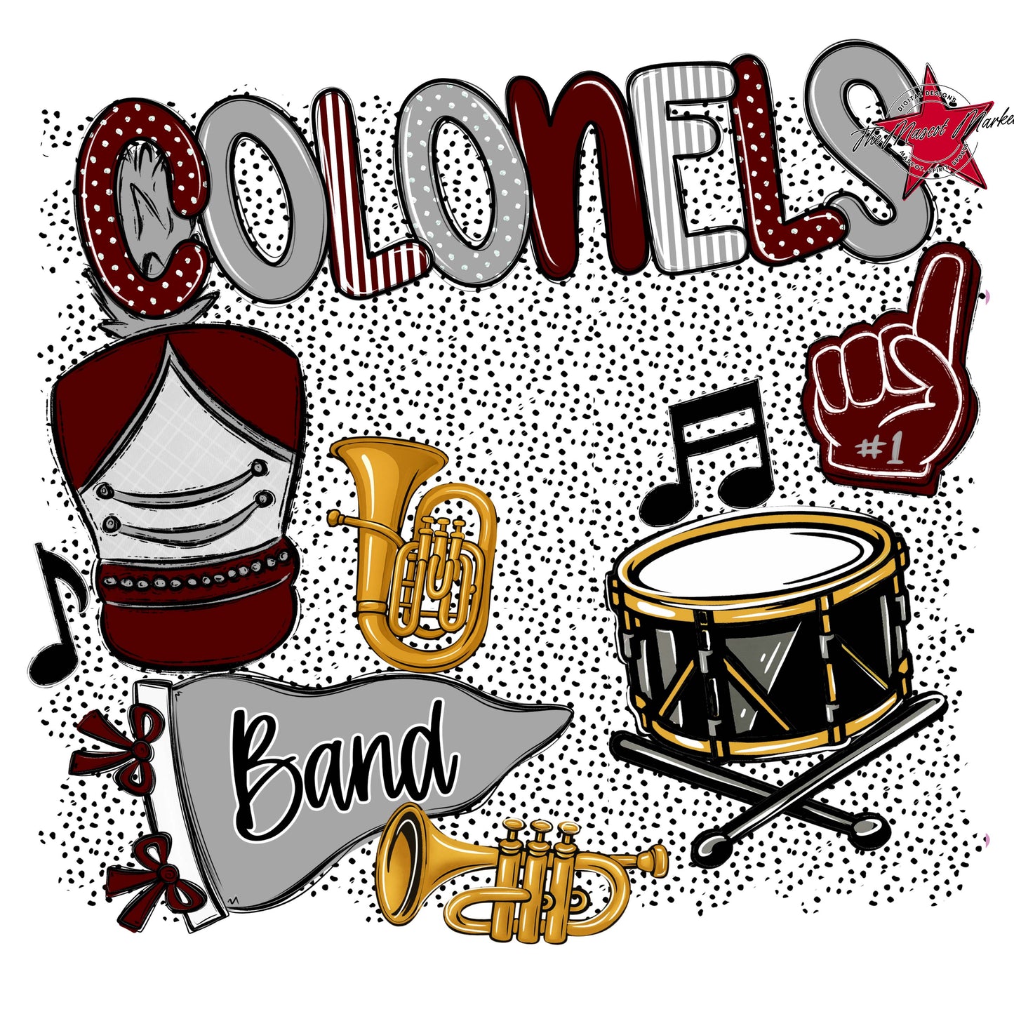 Colonels Band Spirit-Maroon & Grey