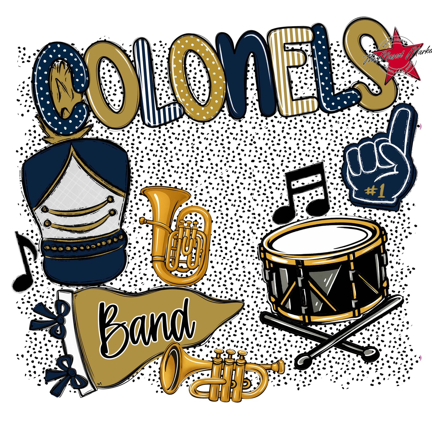 Colonels Band Spirit-Navy & Gold