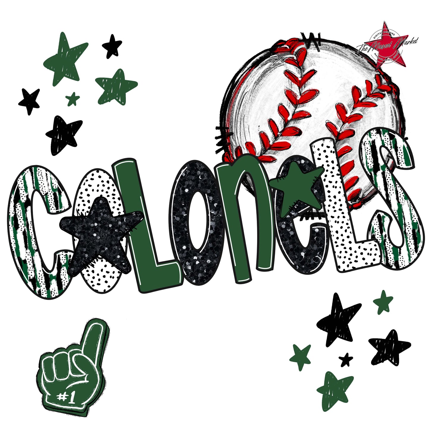 Colonels Baseball Scrape-Green