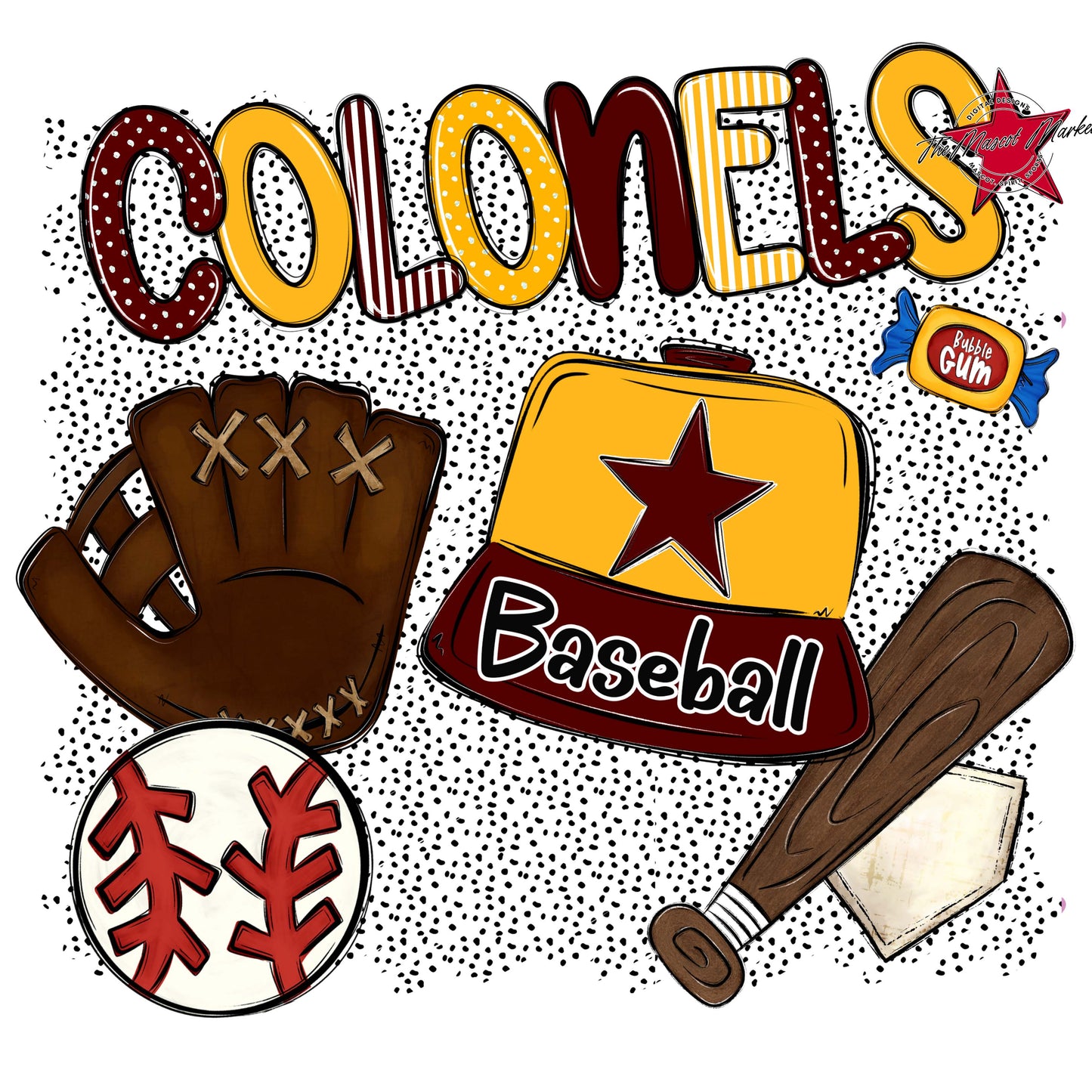 Colonels Baseball Spirit-Maroon & Yellow