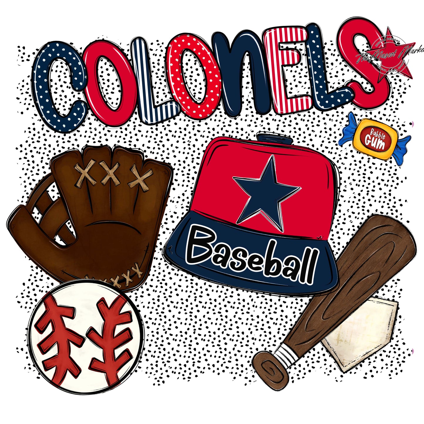 Colonels Baseball Spirit-Navy & Red