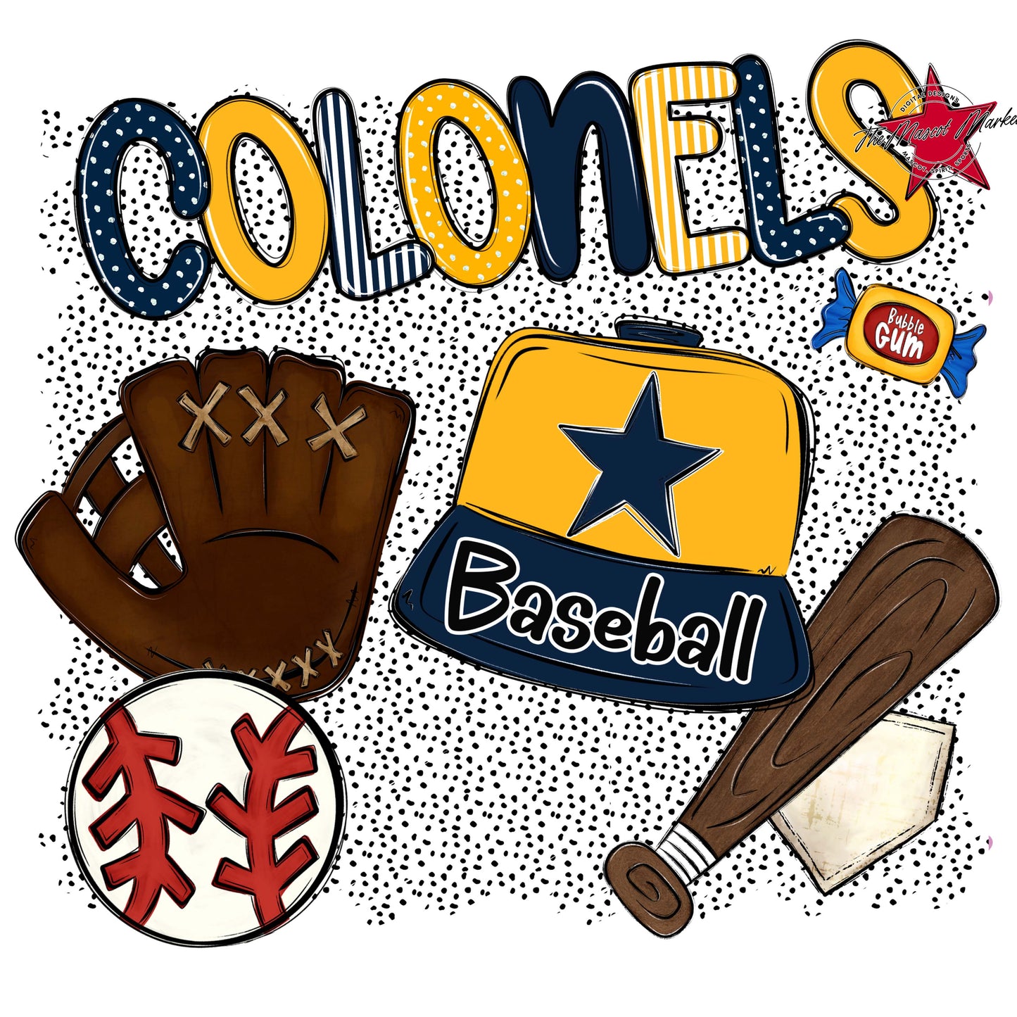Colonels Baseball Spirit-Navy & Yellow