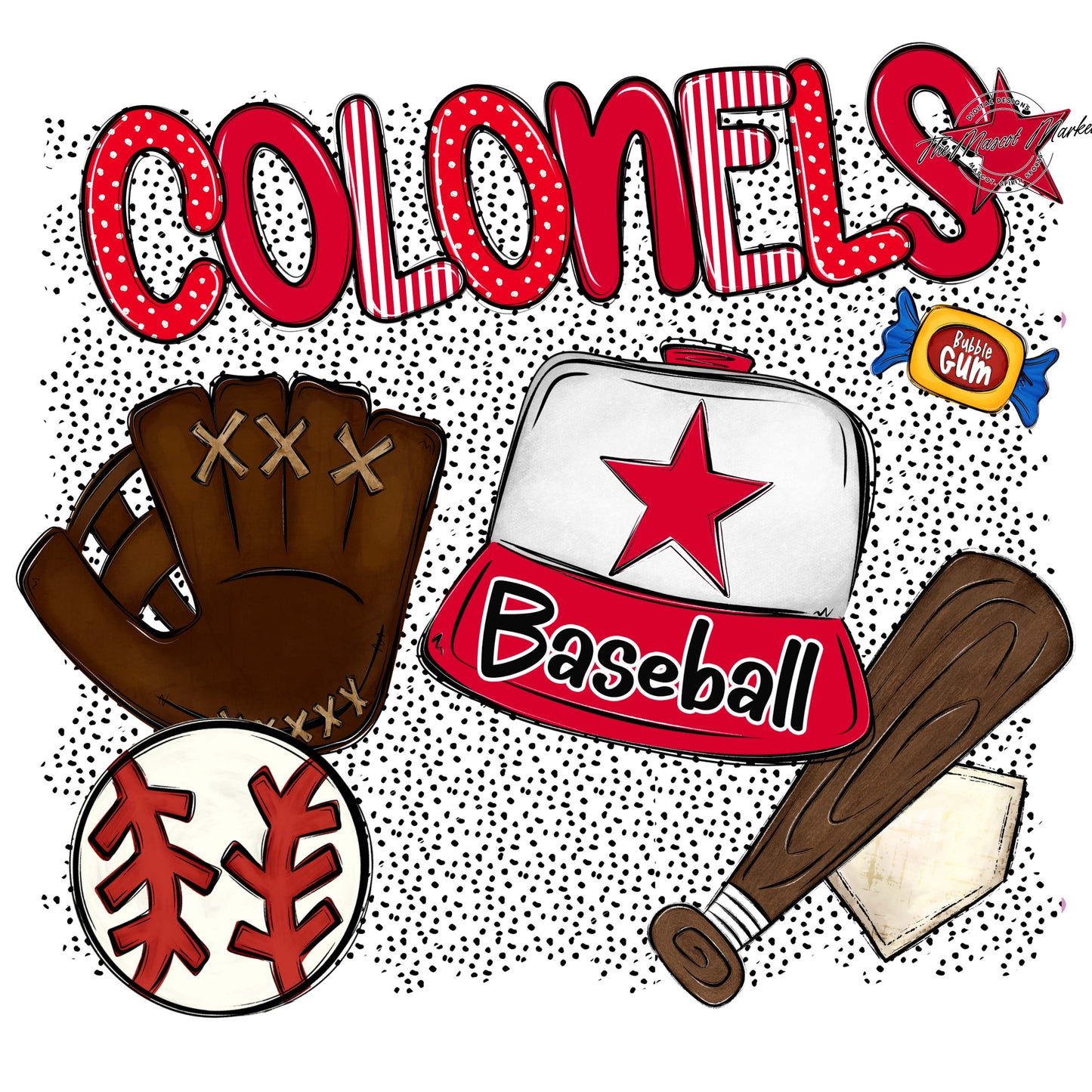 Colonels Baseball Spirit-Red