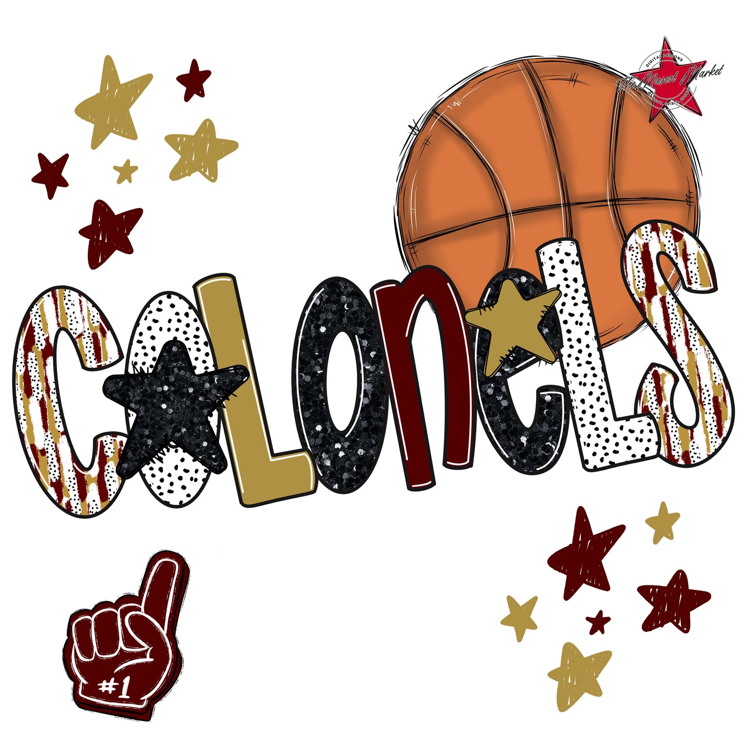 Colonels Basketball Scrape-Maroon & Gold