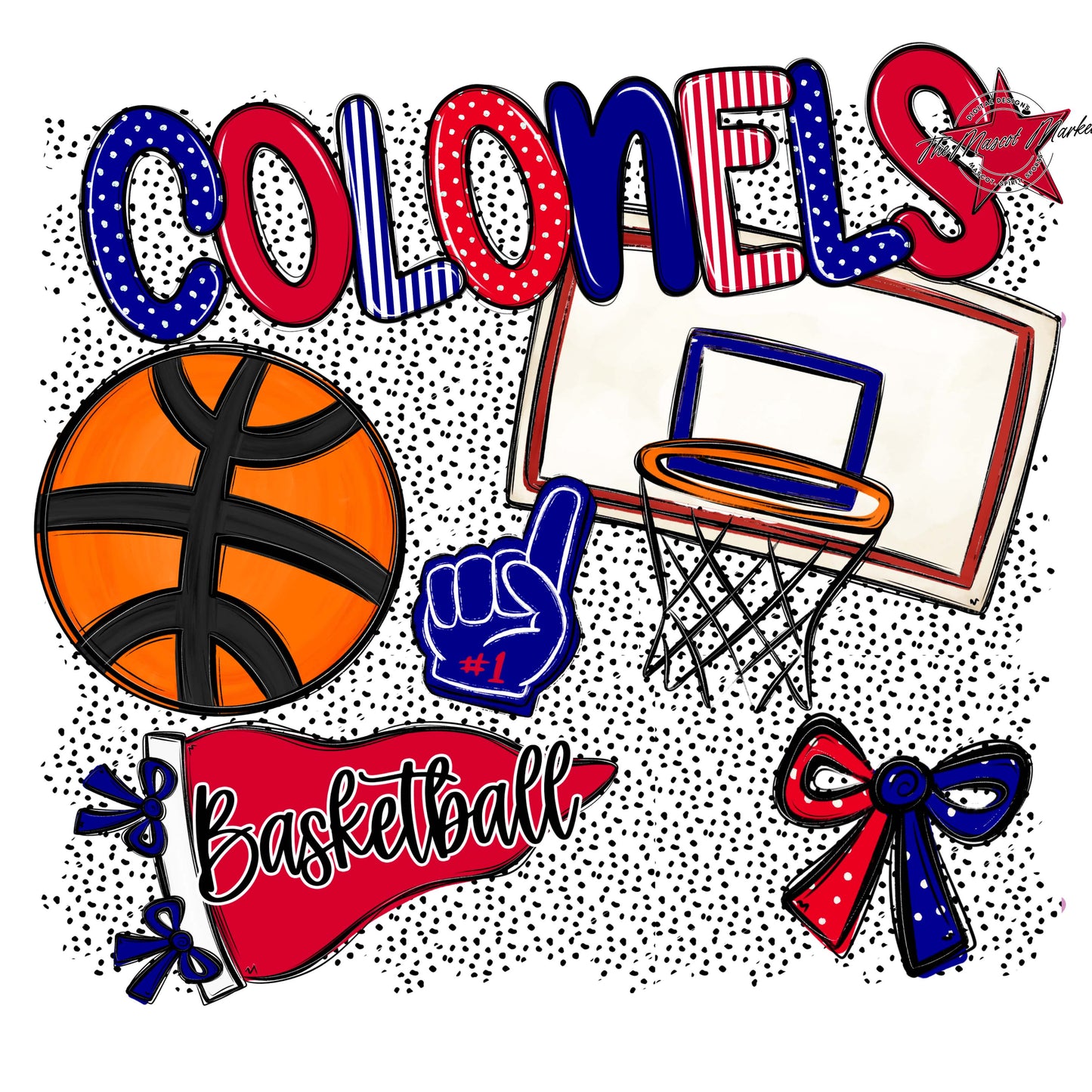 Colonels Basketball Spirit-Blue & Red