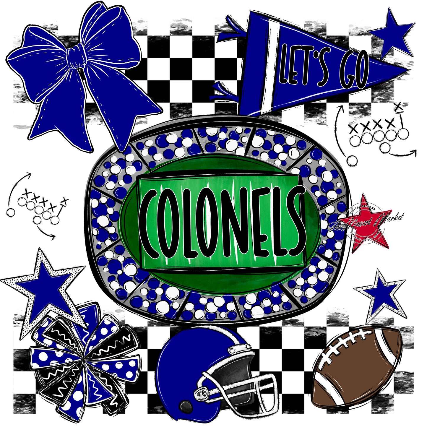 Colonels Checkers Spirit Design-Blue