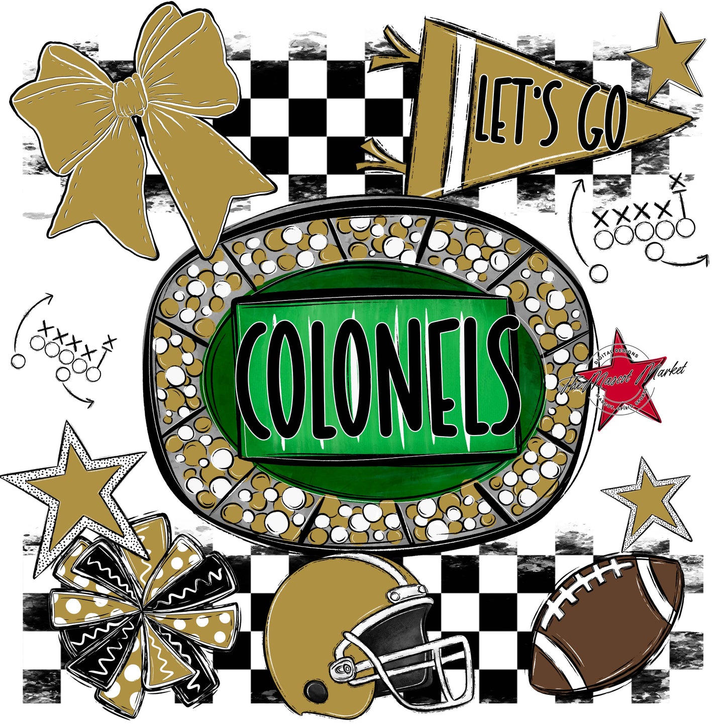 Colonels Checkers Spirit Design-Gold