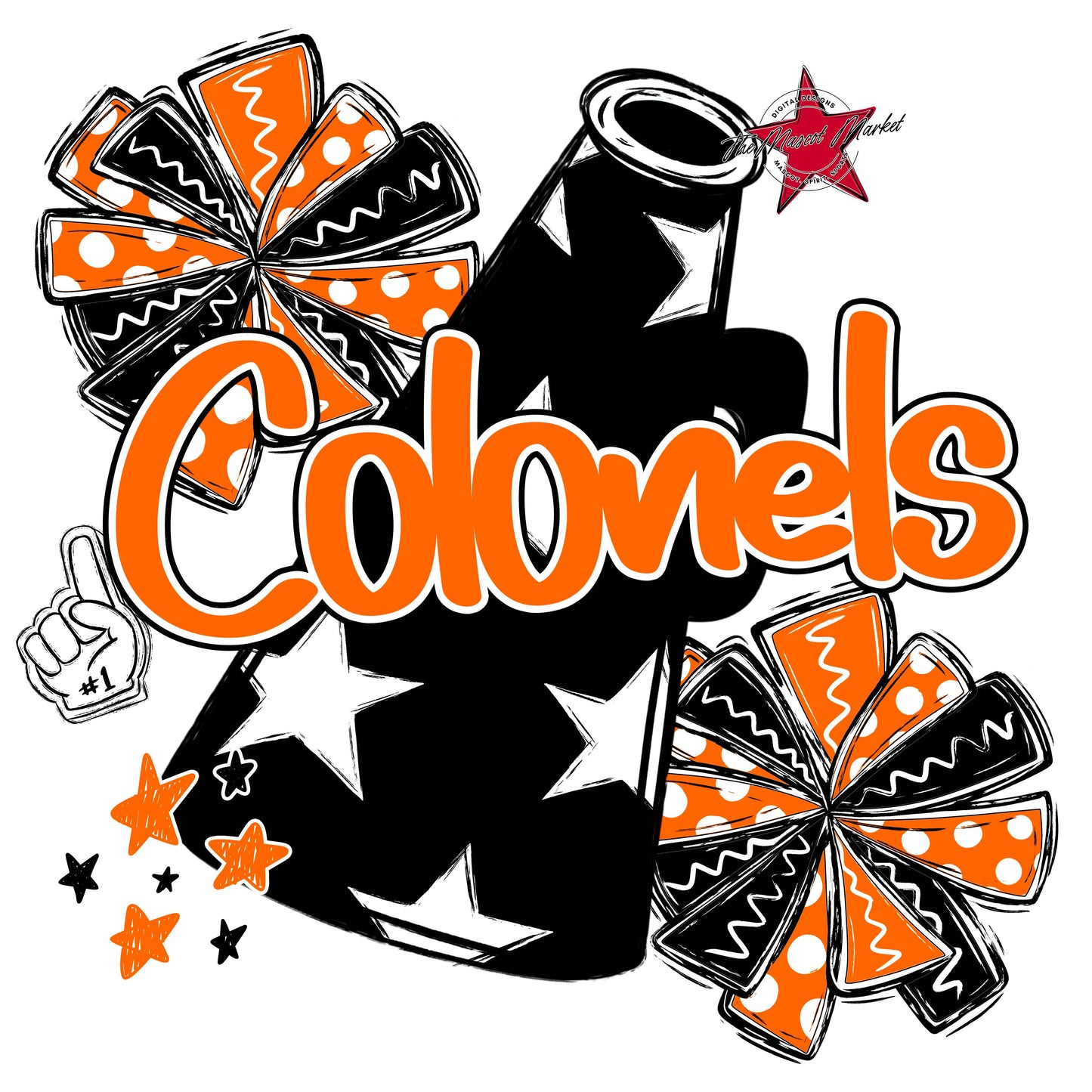 Colonels Cheer Megaphone Design-Orange