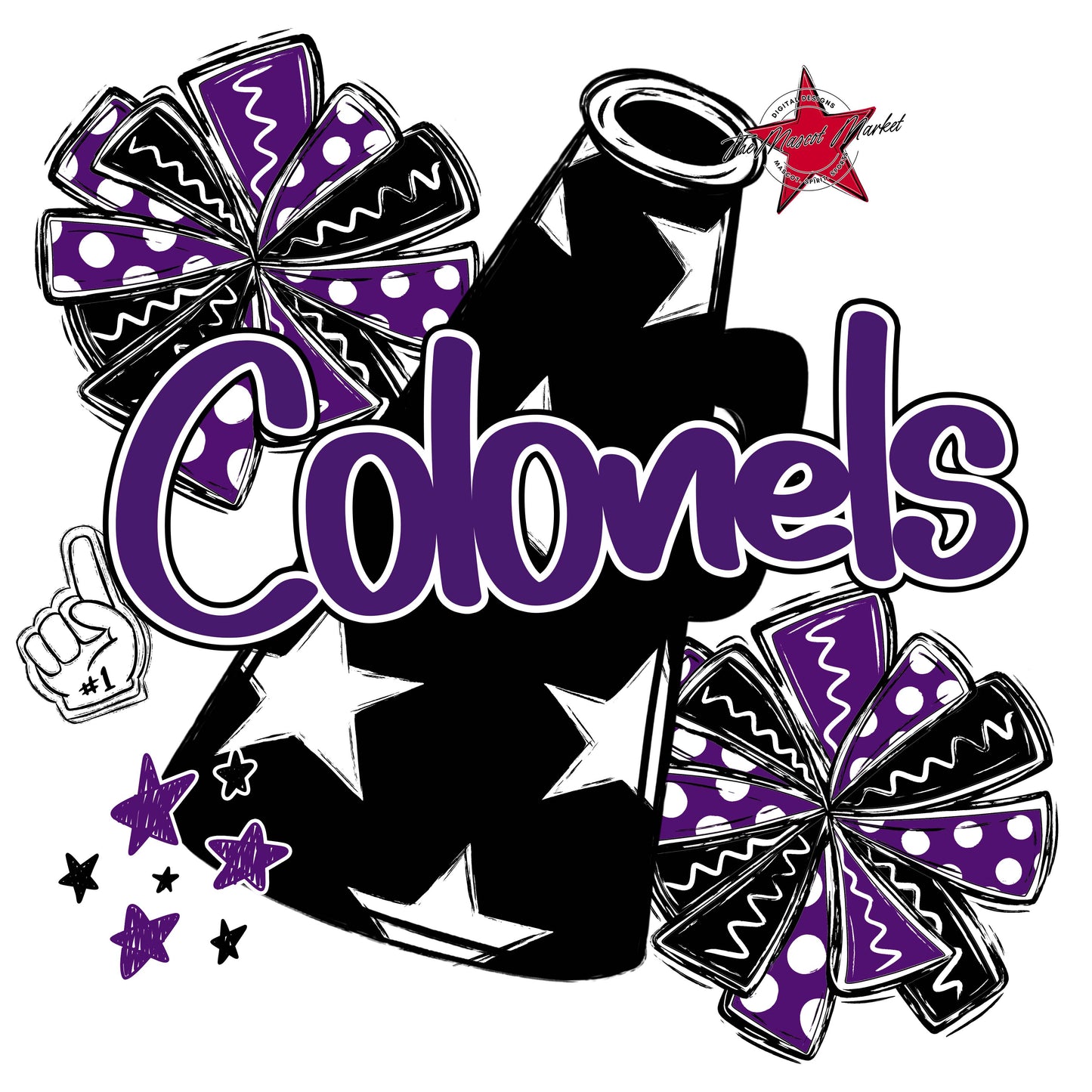 Colonels Cheer Megaphone Design-Purple