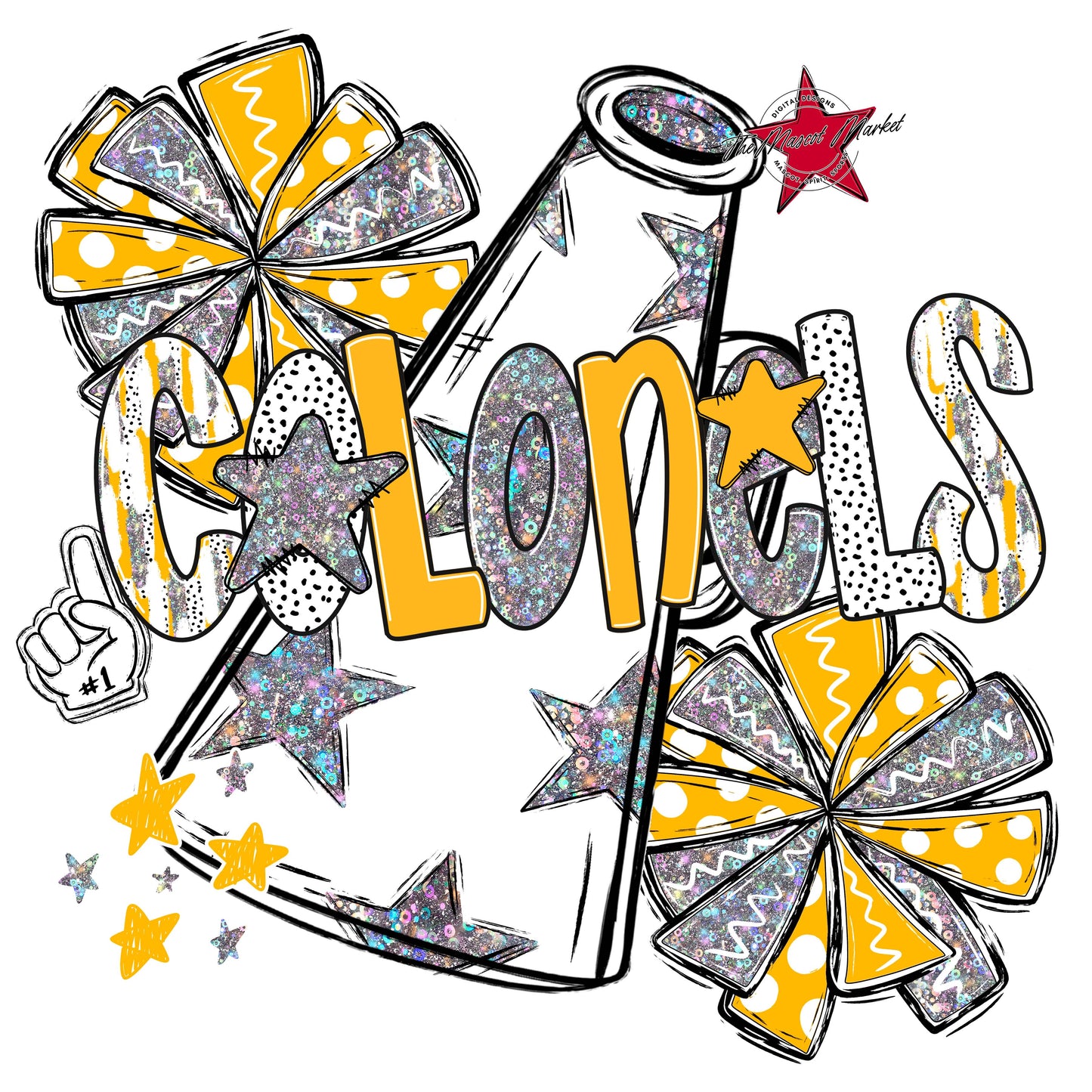 Colonels Cheer Megaphone Scrape-Yellow
