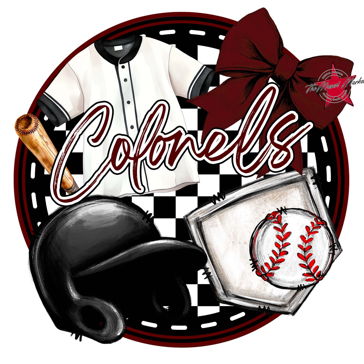 Colonels Circle Baseball Frame-Maroon
