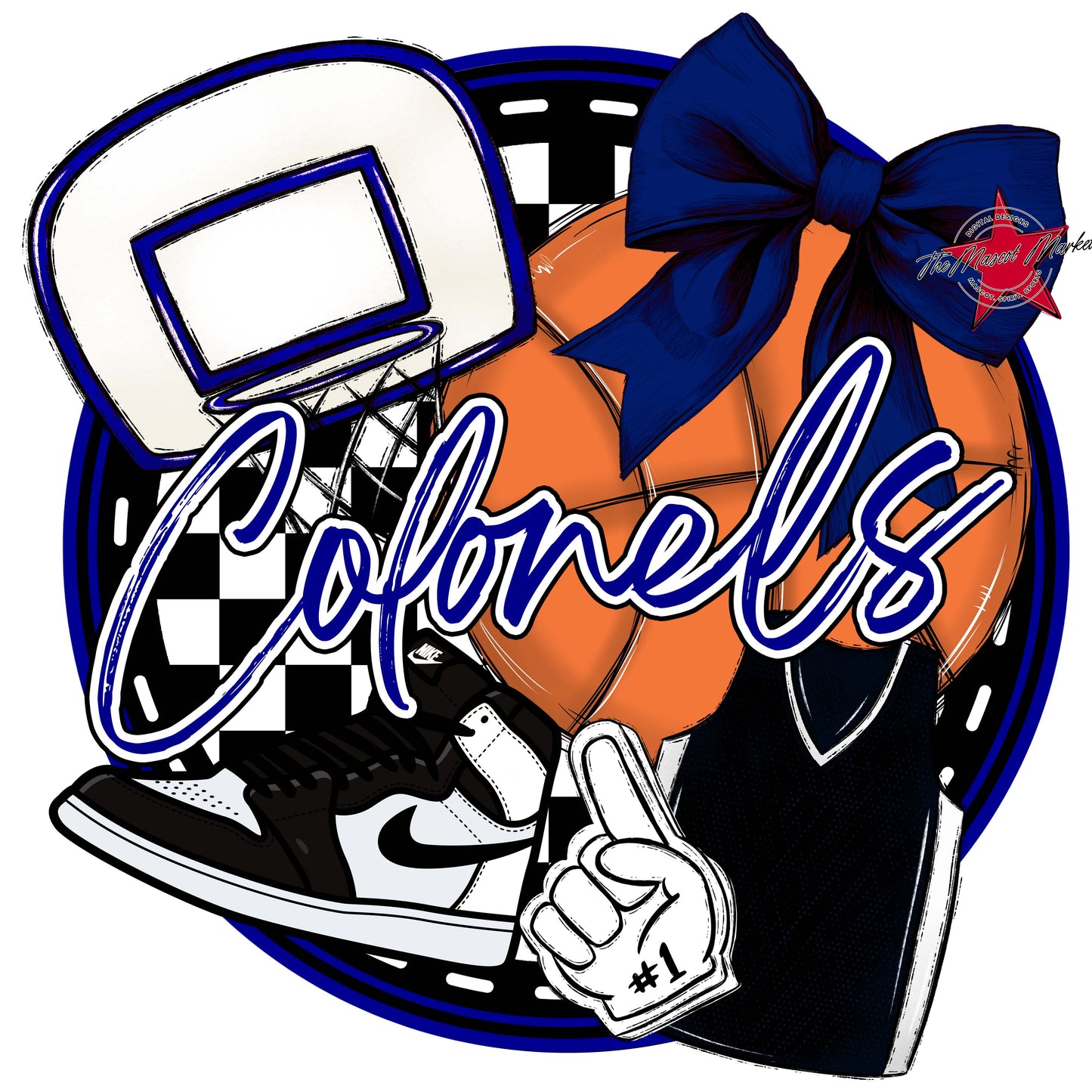 Colonels Circle Basketball Frame-Blue