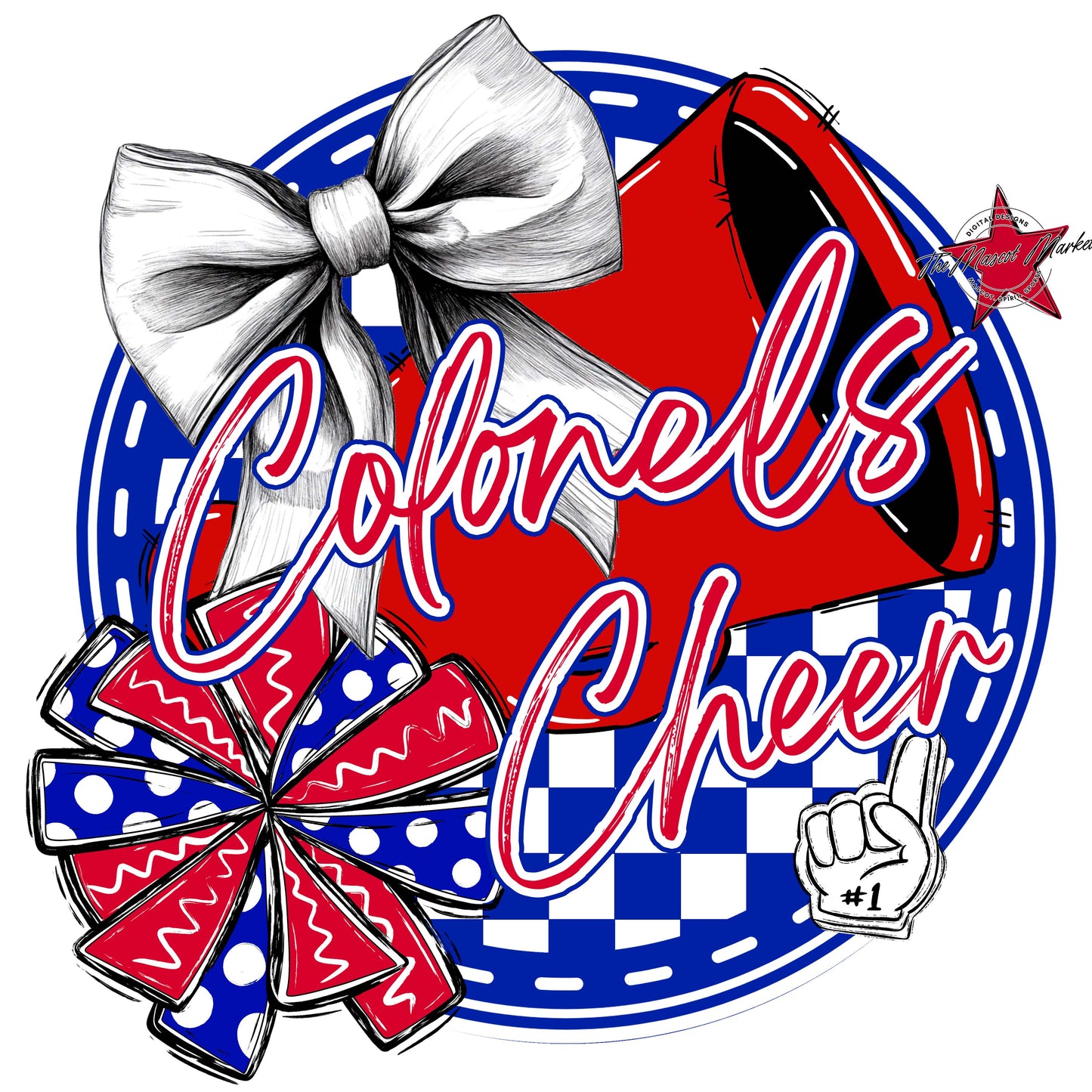 Colonels Circle Cheer Frame-Blue & Red