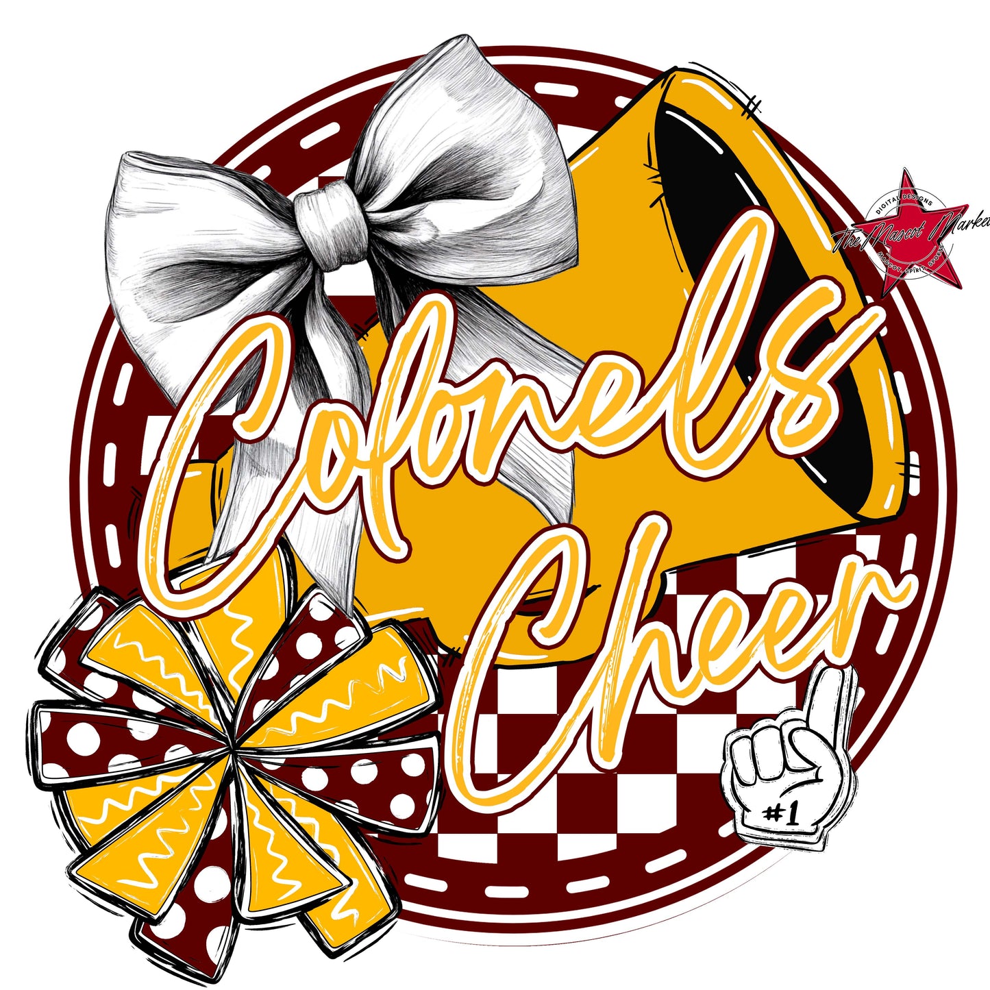 Colonels Circle Cheer Frame-Maroon & Yellow