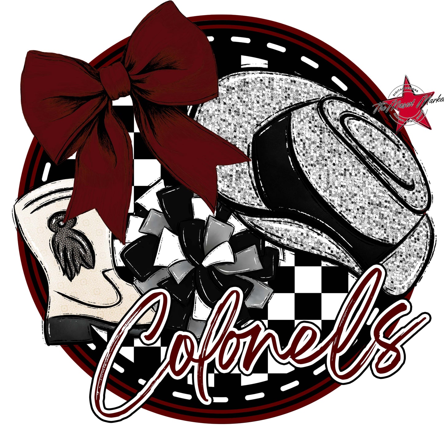 Colonels Circle Drillteam Frame-Maroon