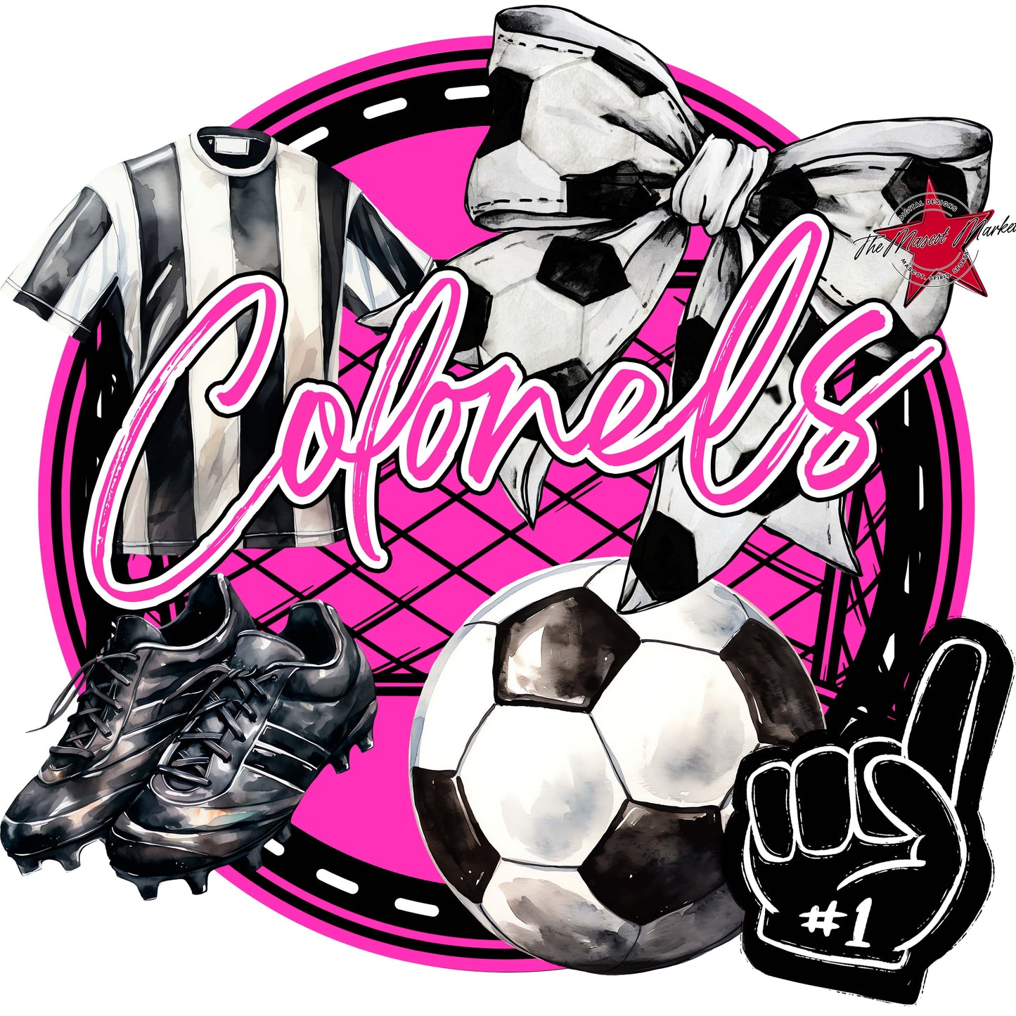 Colonels Circle Soccer Frame-Pink