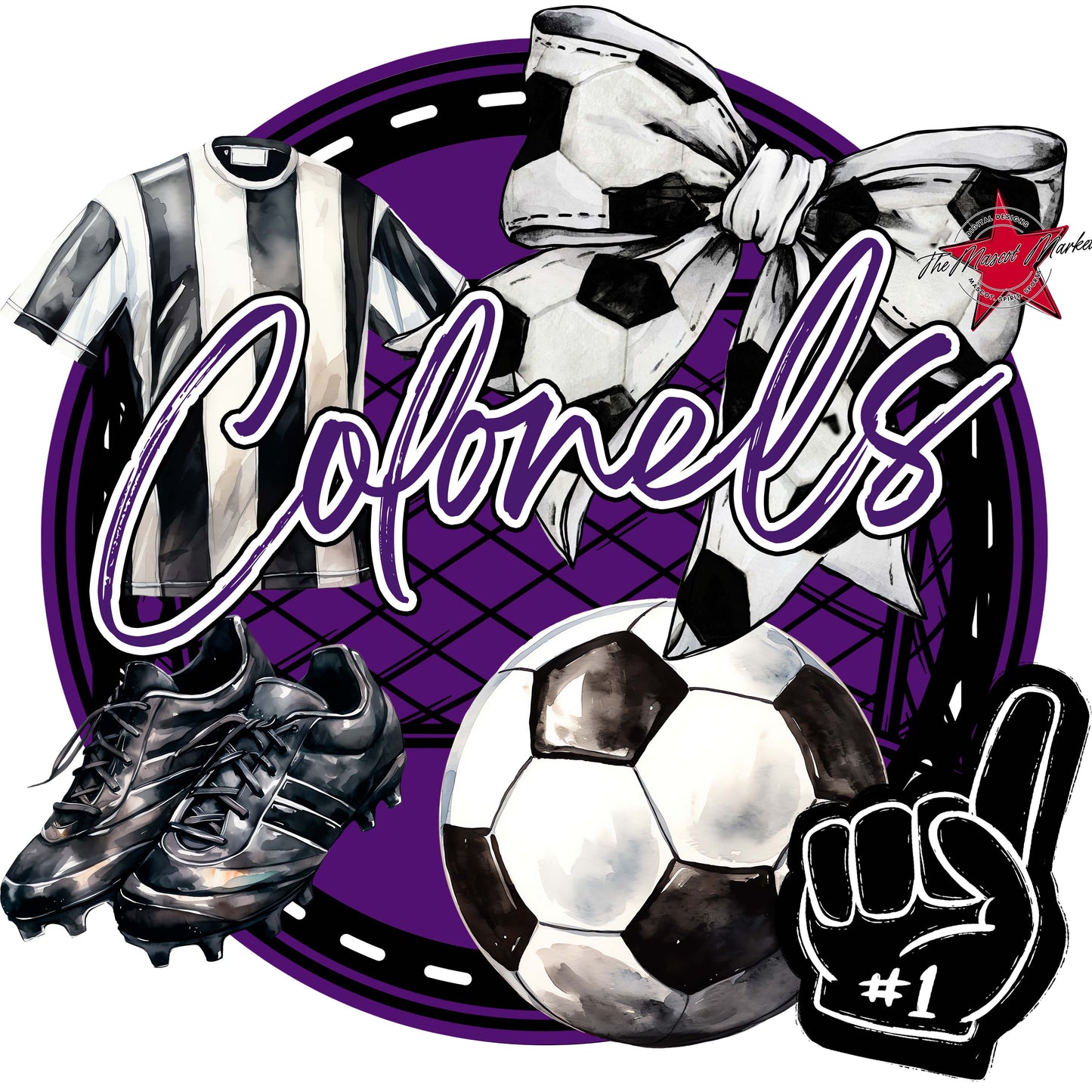 Colonels Circle Soccer Frame-Purple