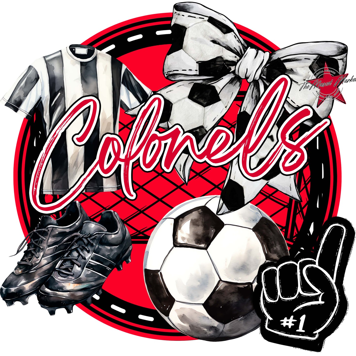 Colonels Circle Soccer Frame-Red