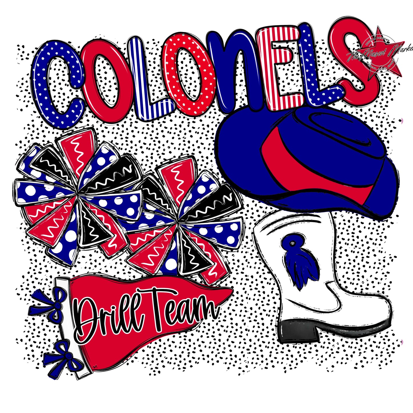 Colonels Drillteam Spirit-Blue & Red