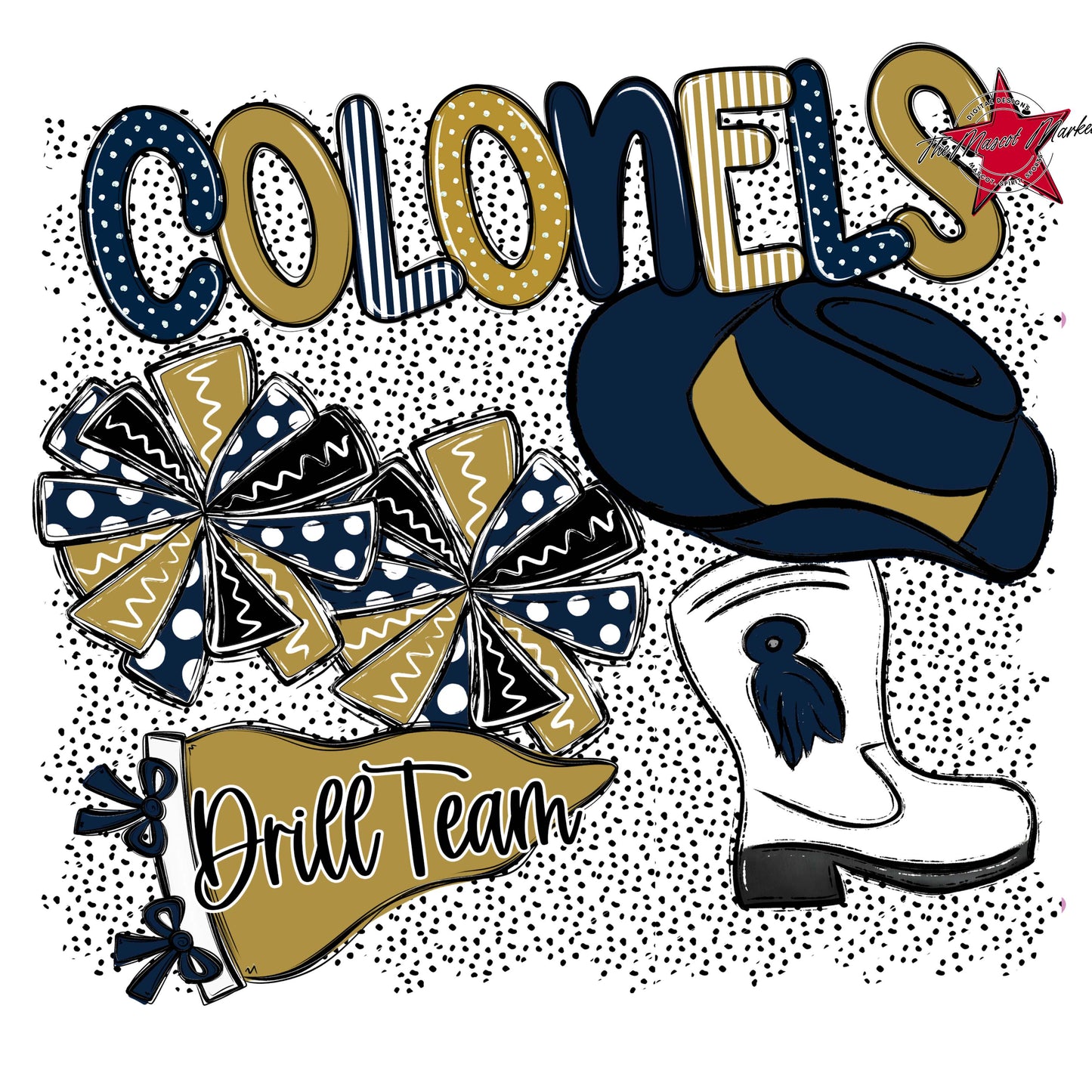 Colonels Drillteam Spirit-Navy & Gold