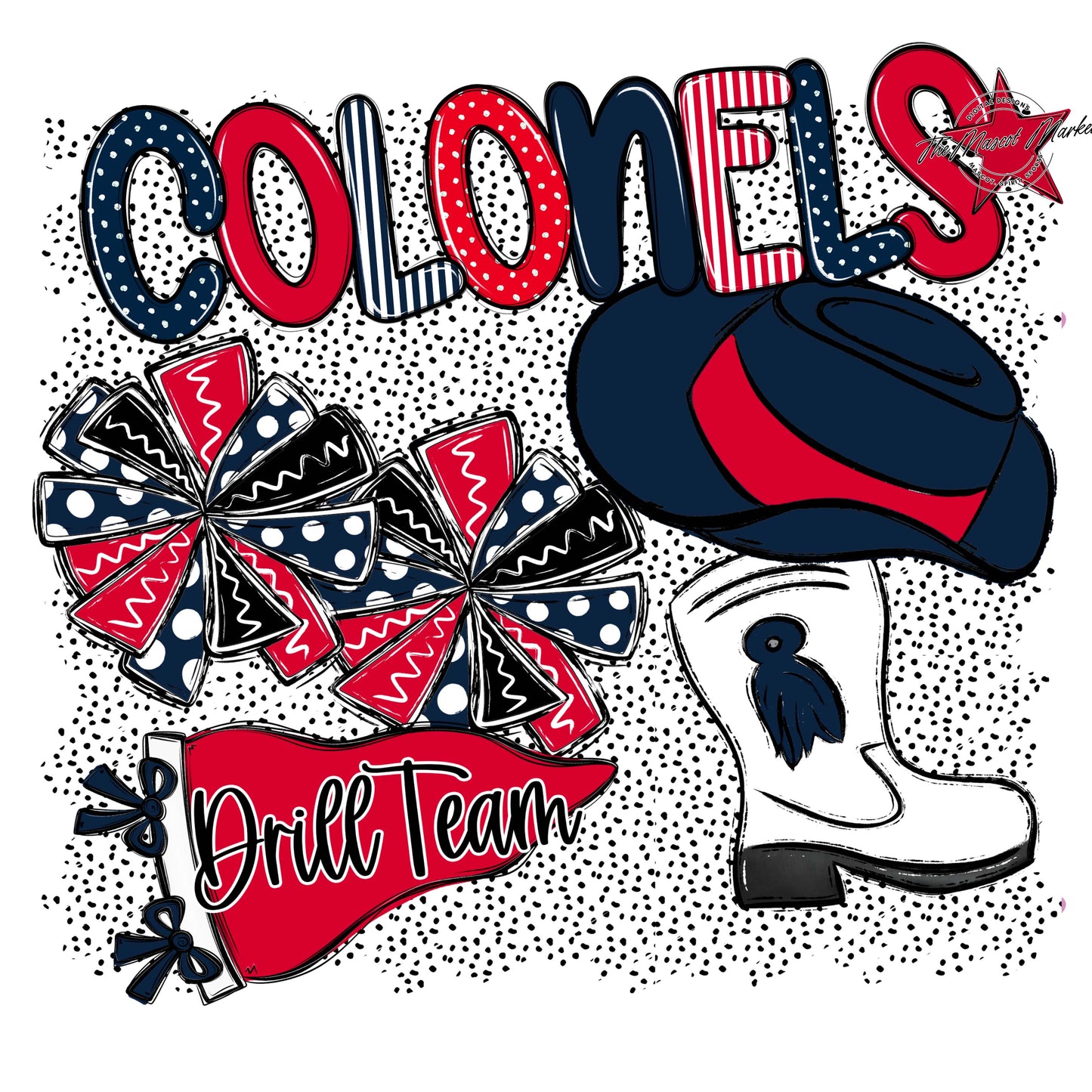 Colonels Drillteam Spirit-Navy & Red