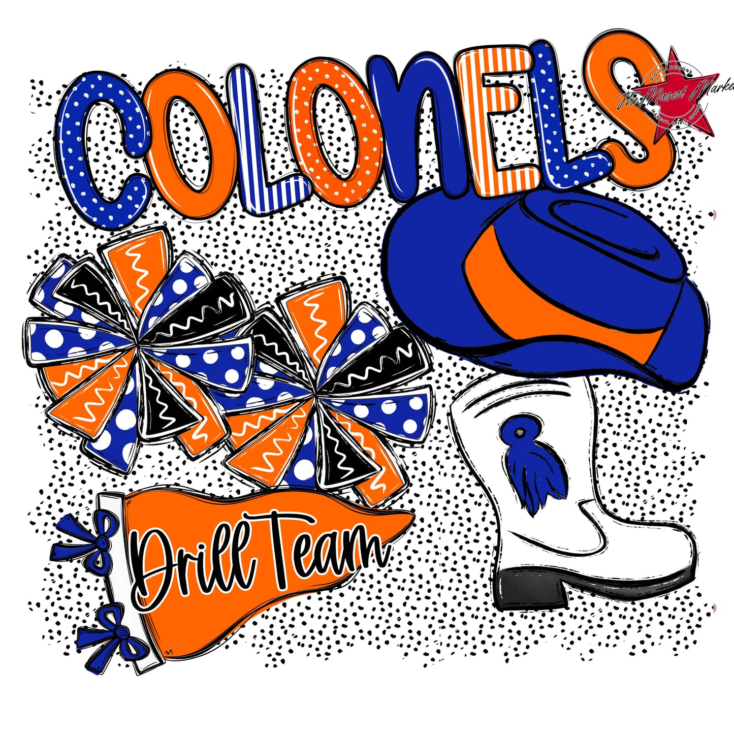 Colonels Drillteam Spirit-Royal Blue & Orange