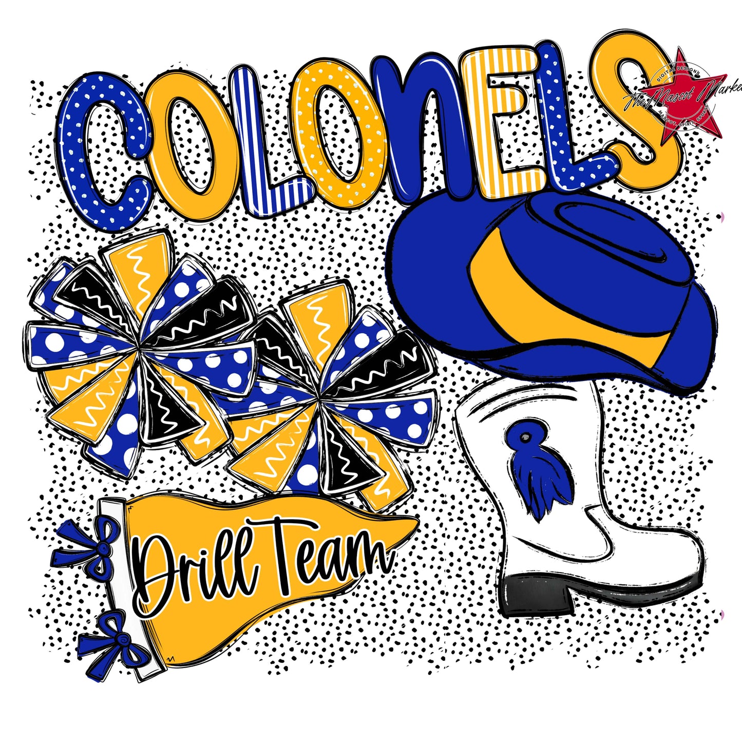 Colonels Drillteam Spirit-Royal Blue & Yellow