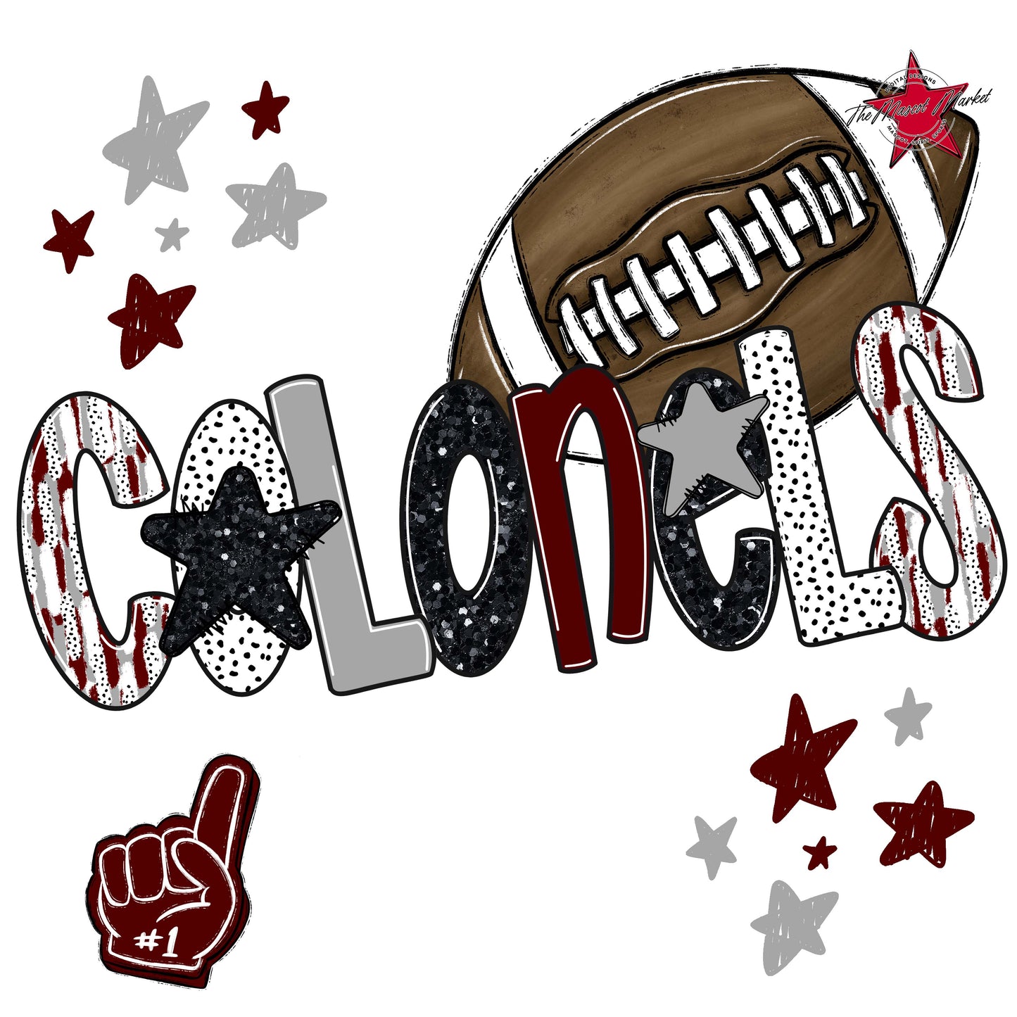 Colonels Football Scrape-Maroon & Grey
