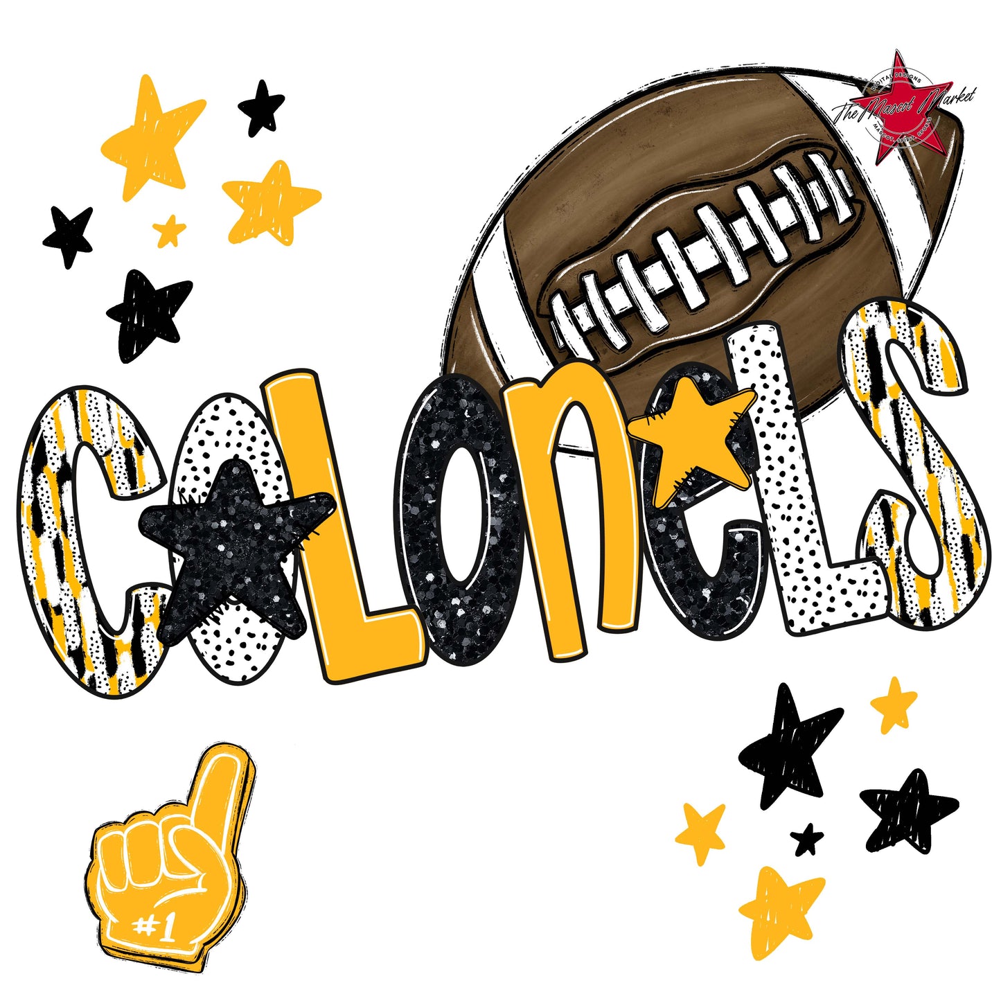 Colonels Football Scrape-Yellow