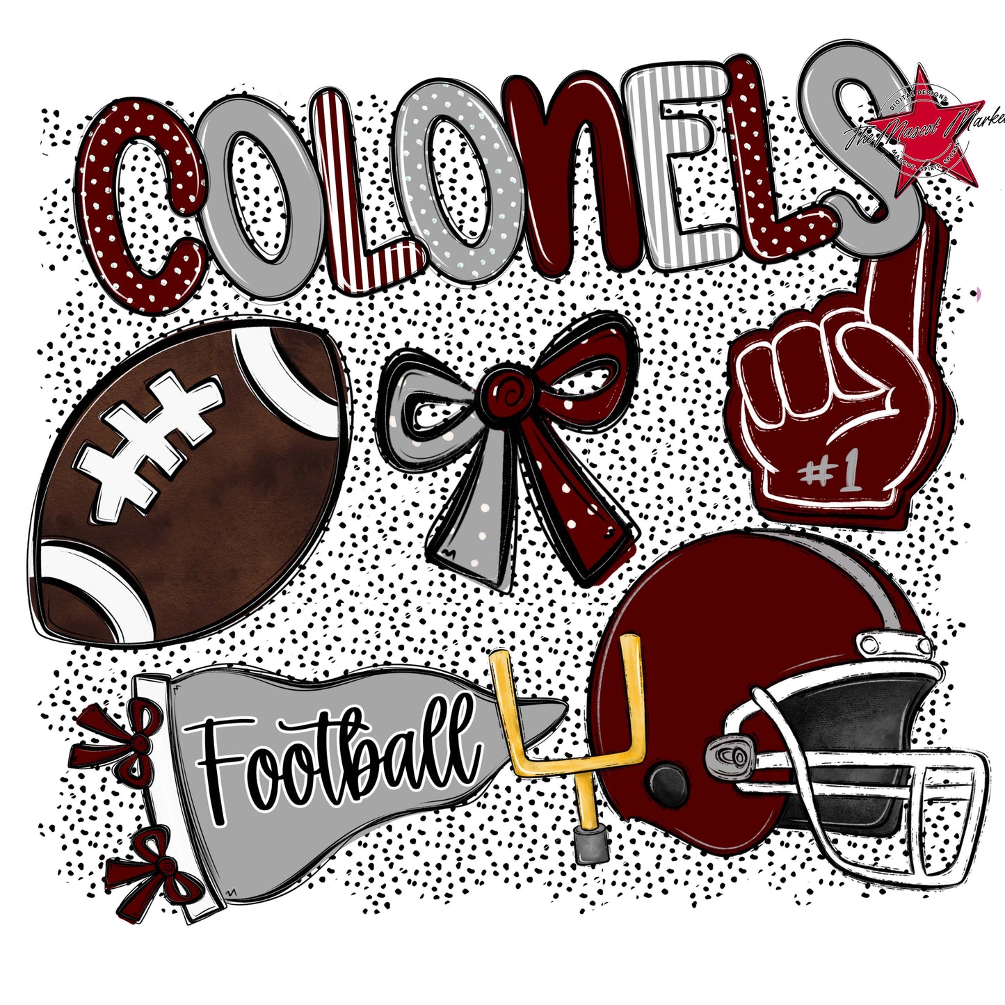 Colonels Football Spirit-Maroon & Grey