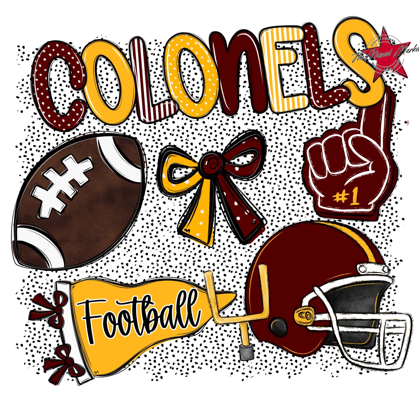 Colonels Football Spirit-Maroon & Yellow